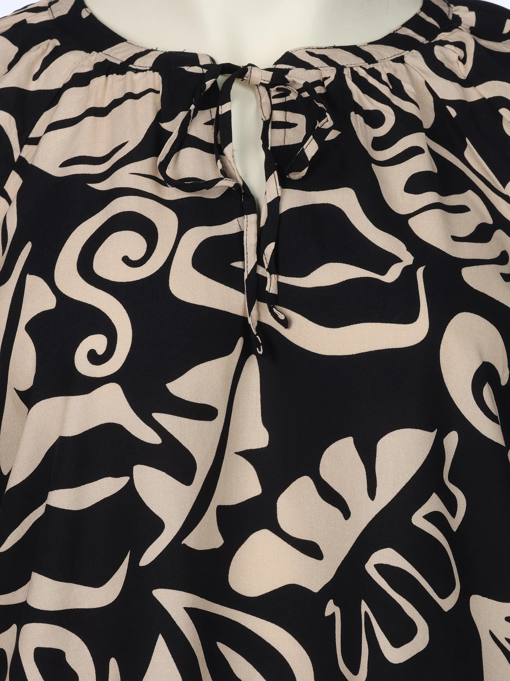 Sonja Blank Da-gr.Gr. Bluse m. Muster Schwarz 924509 SCHWARZ 3