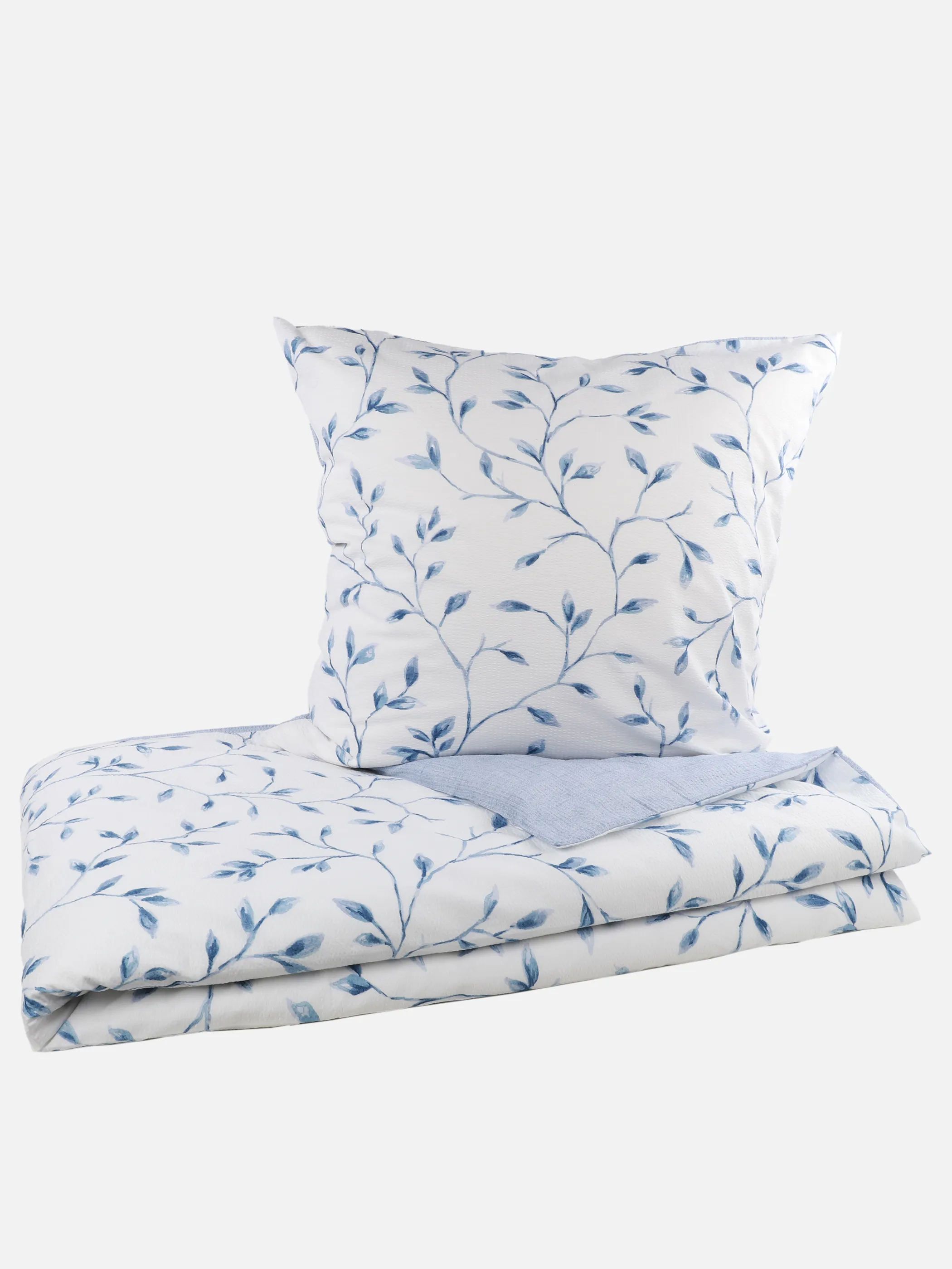 Kaeppel I Seersuckerbettwäsche Leaf 135x Blau 915819 BLAU 1