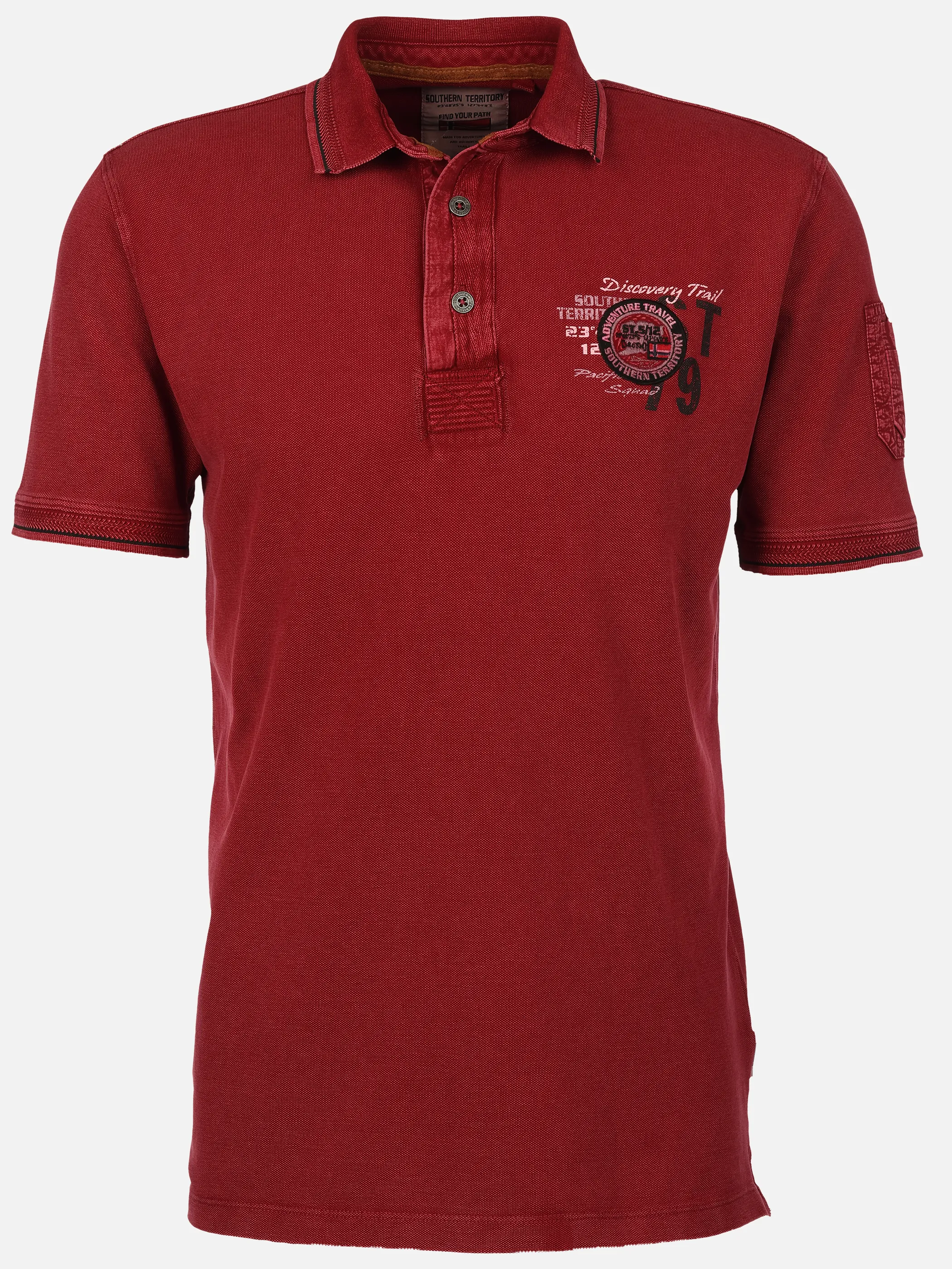 Southern Territory He. Poloshirt 1/2 Arm Logo washer Rot 922739 DARK RED 1
