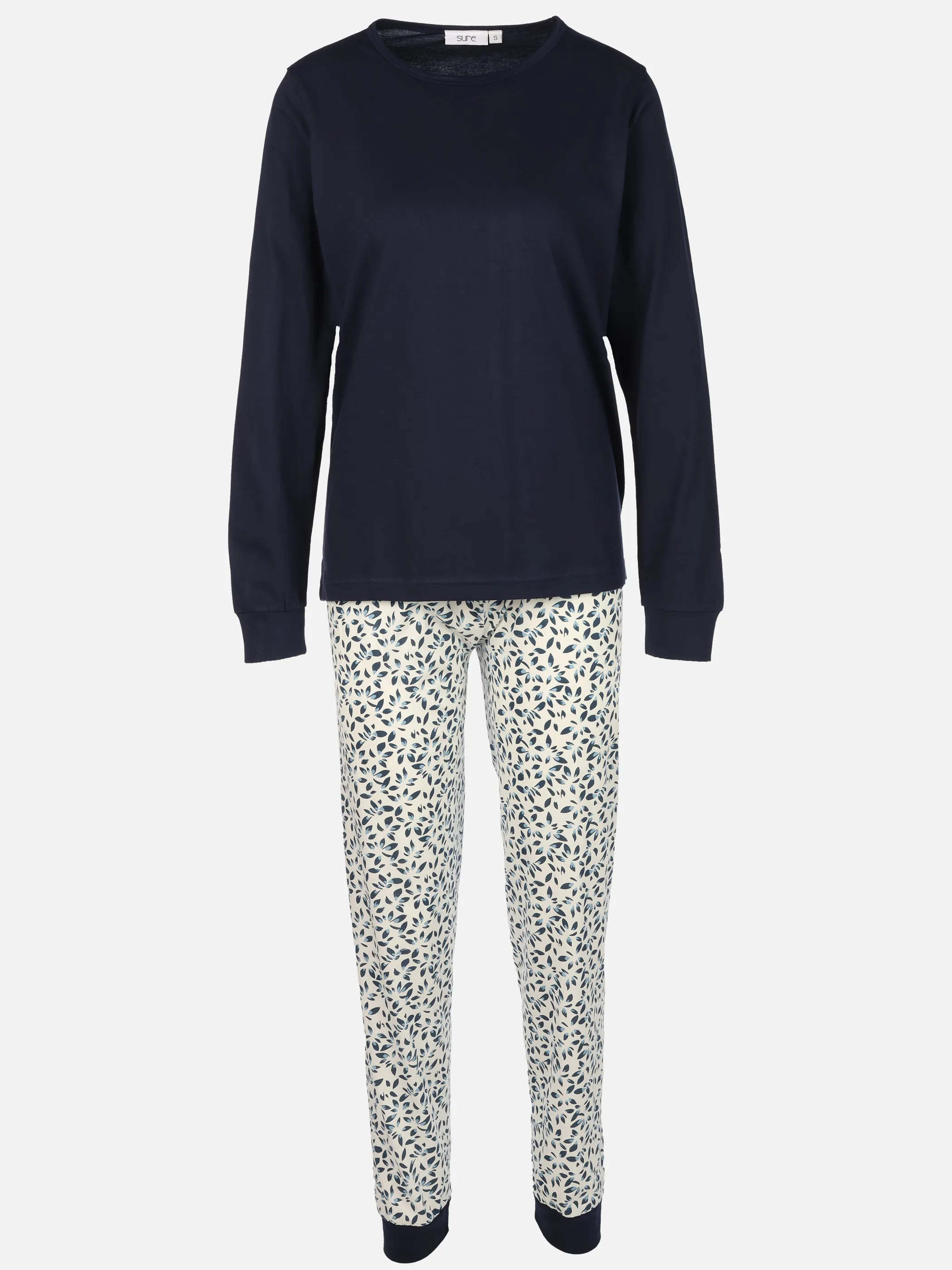 Sure Da. Pyjama lang gemustert Weiß 916203 ECRU 1 Sure Da. Pyjama lang gemustert Weiß 916203 ECRU 1