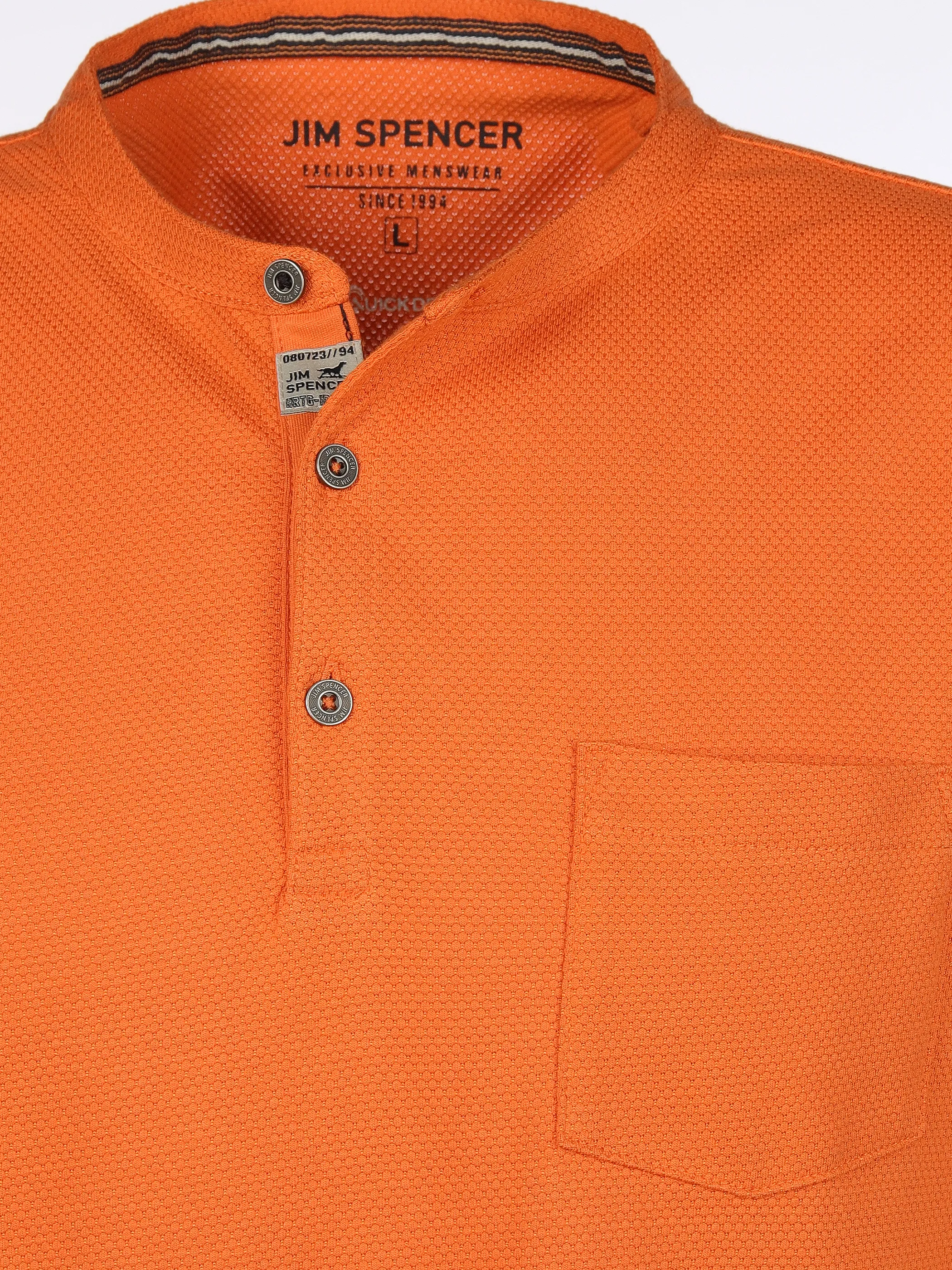 Jim Spencer He. Henleyshirt 1/2 Arm waffle Orange 906753 ORANGE 3