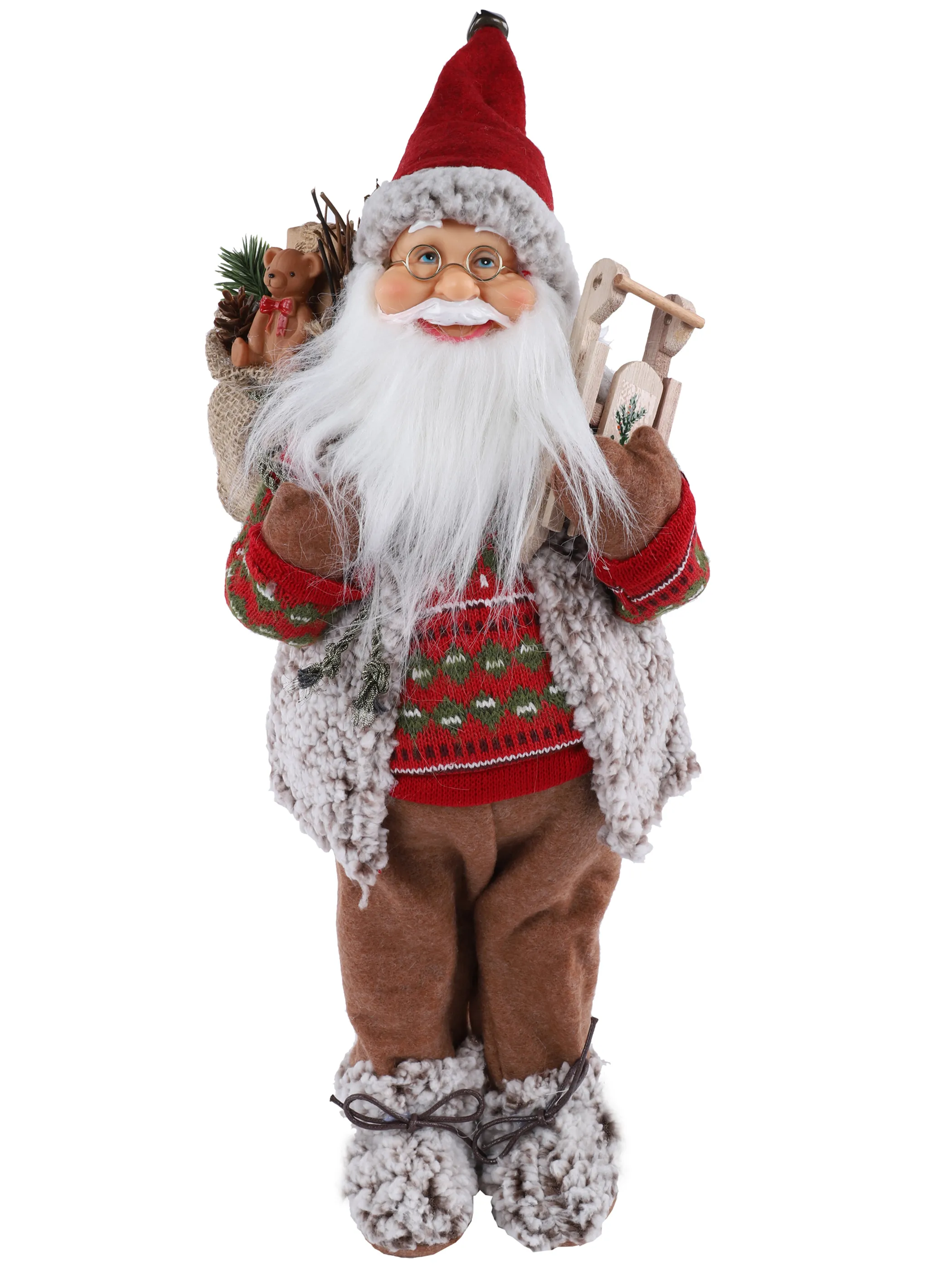 Weihnachten Weihnachtsmann stehend 46cm Rot 857127 GREEN/RED 1