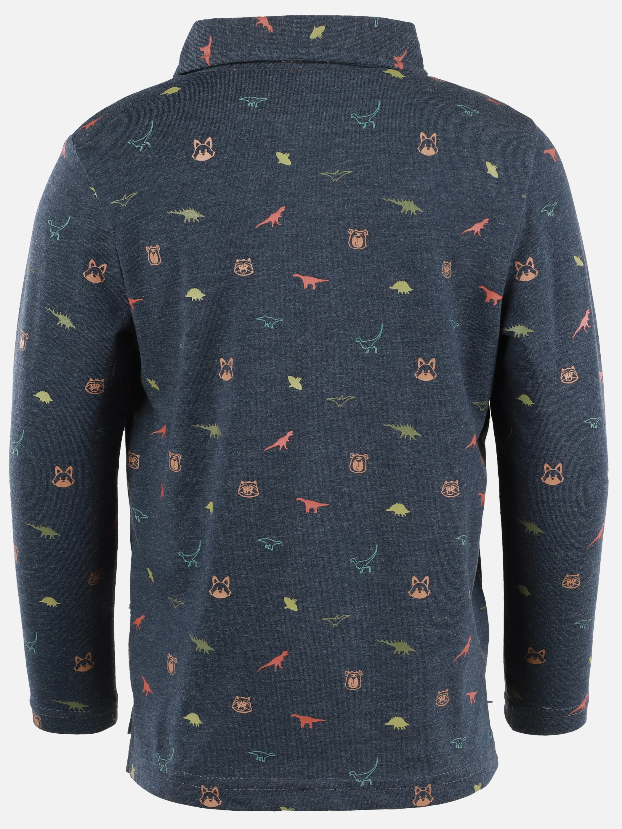 One Way KJ Poloshirt Longsleeve mit Dino AOP in blau Blau 913489 BLAU 2
