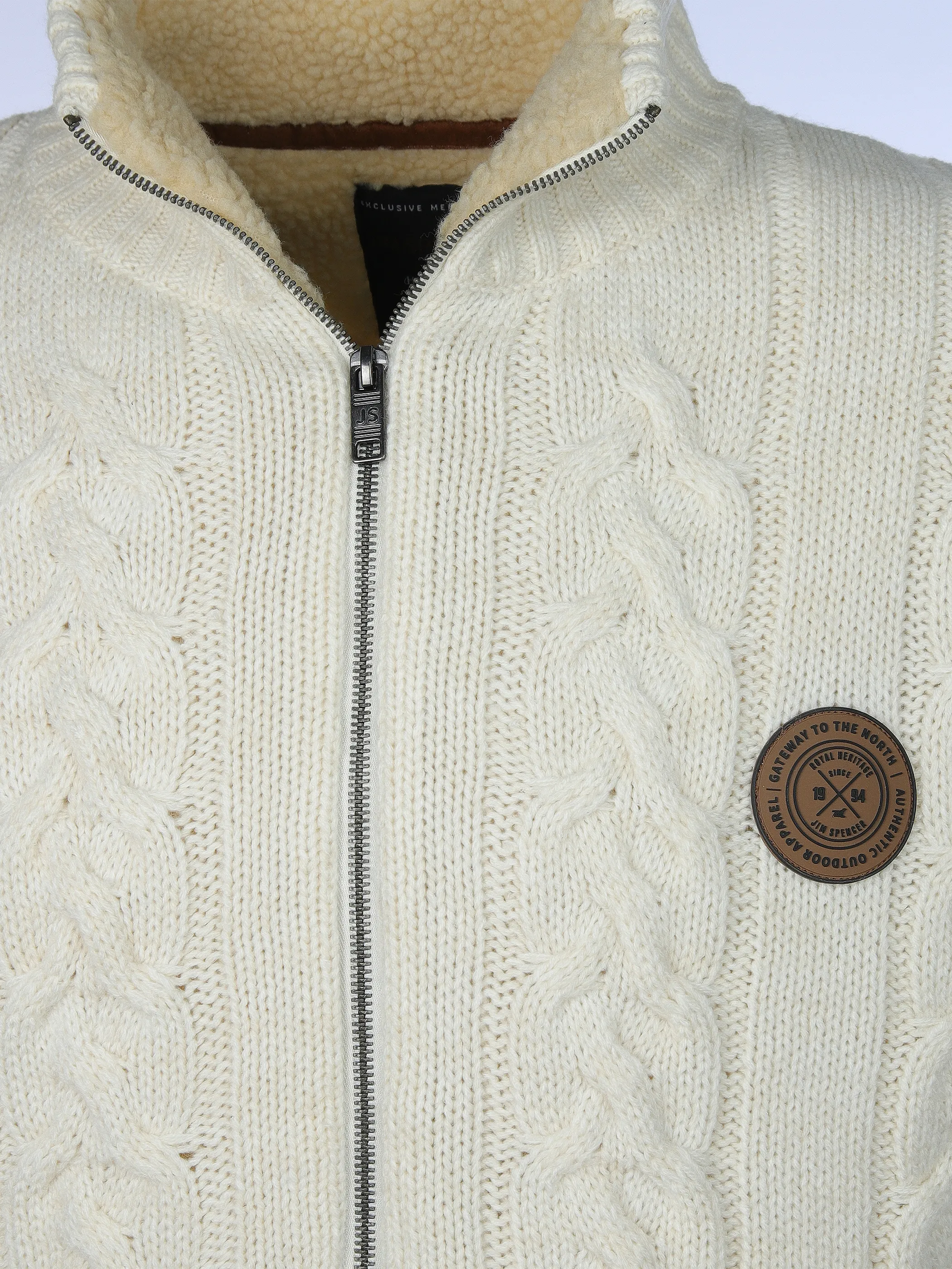 Jim Spencer He. Strickjacke wattiert Weiß 918357 OFFWHITE 3