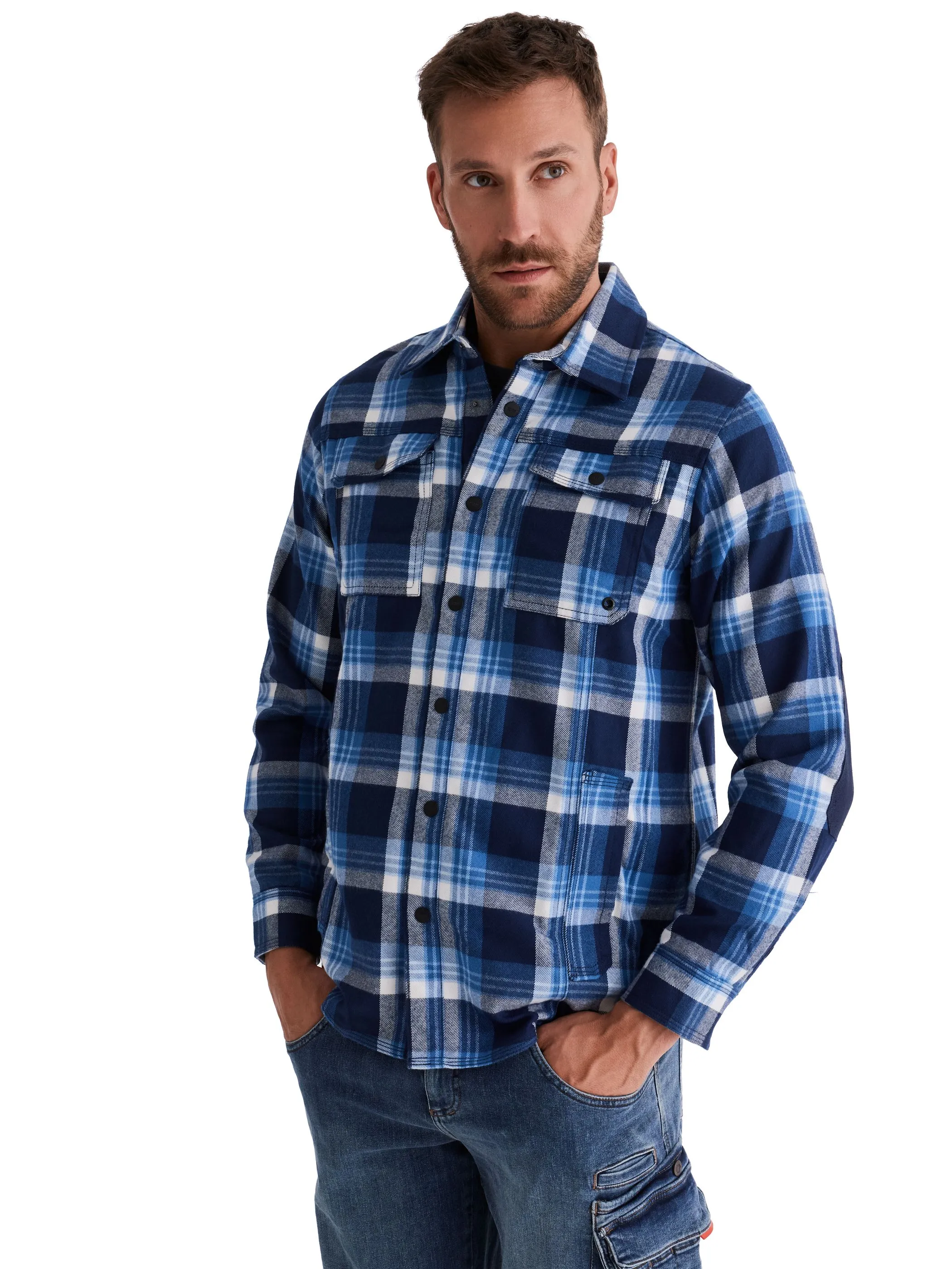 HERO by John Medoox 73130110009721 He. Bluse/Hemd, Blau 929188 9721 1