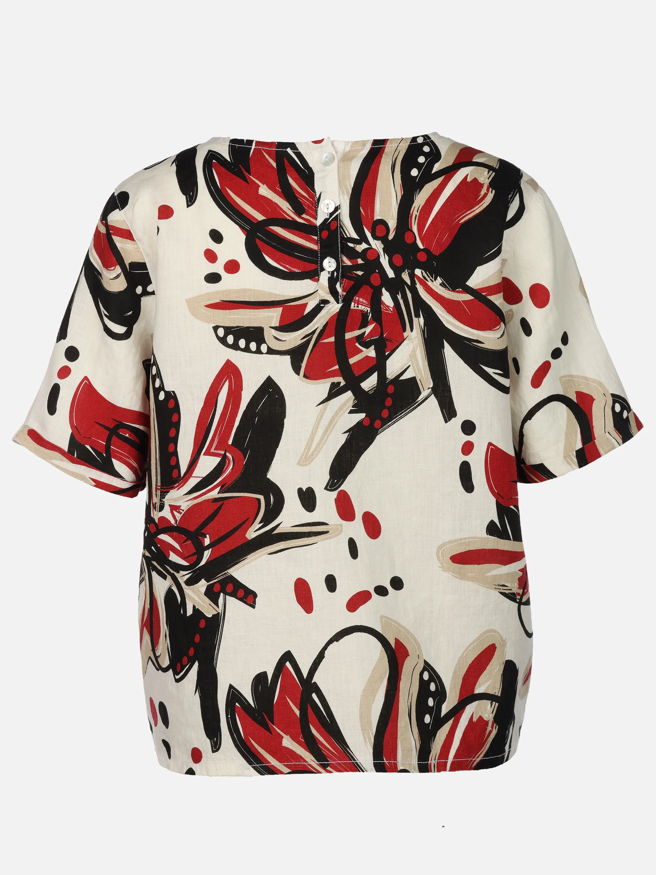 Lisa Tossa Da-Leinenbluse m. Print Rot 921022 ROT 2