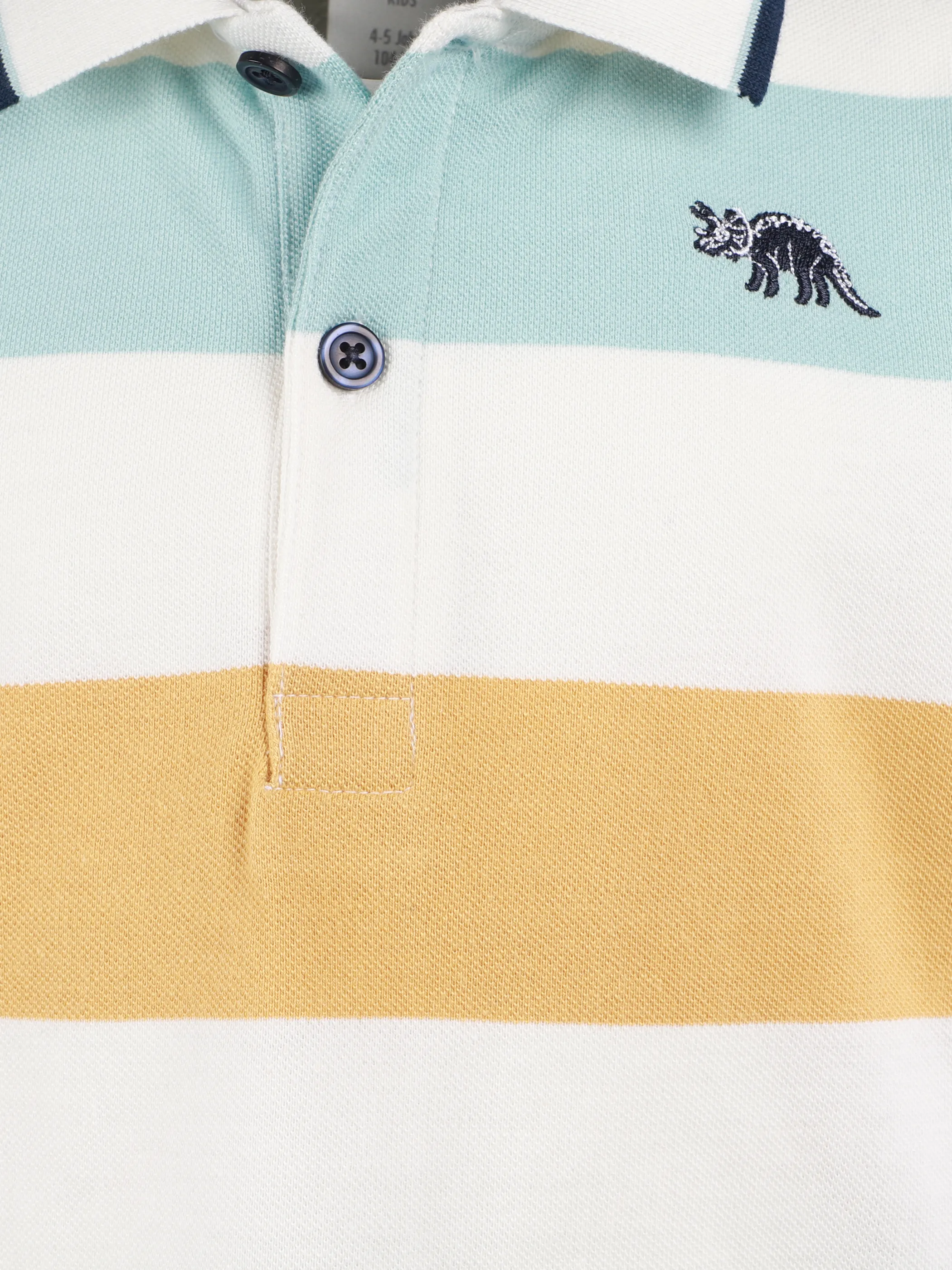 One Way MB Streifen Poloshirt mit dino embro auf der brust Bunt 922259 BUNT 3