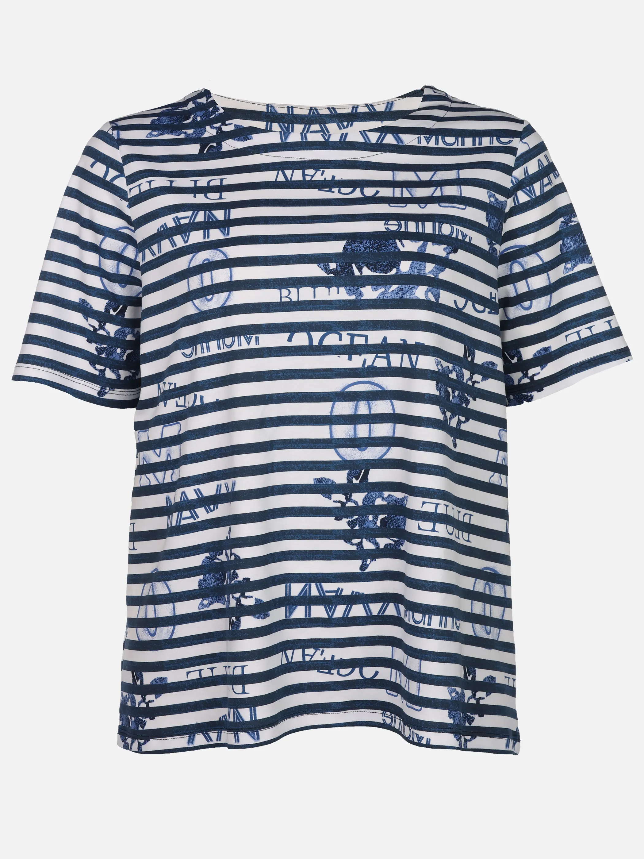 Sonja Blank Da-gr.Gr. T-Shirt Alloverprint Marine 922863 MARINE 1