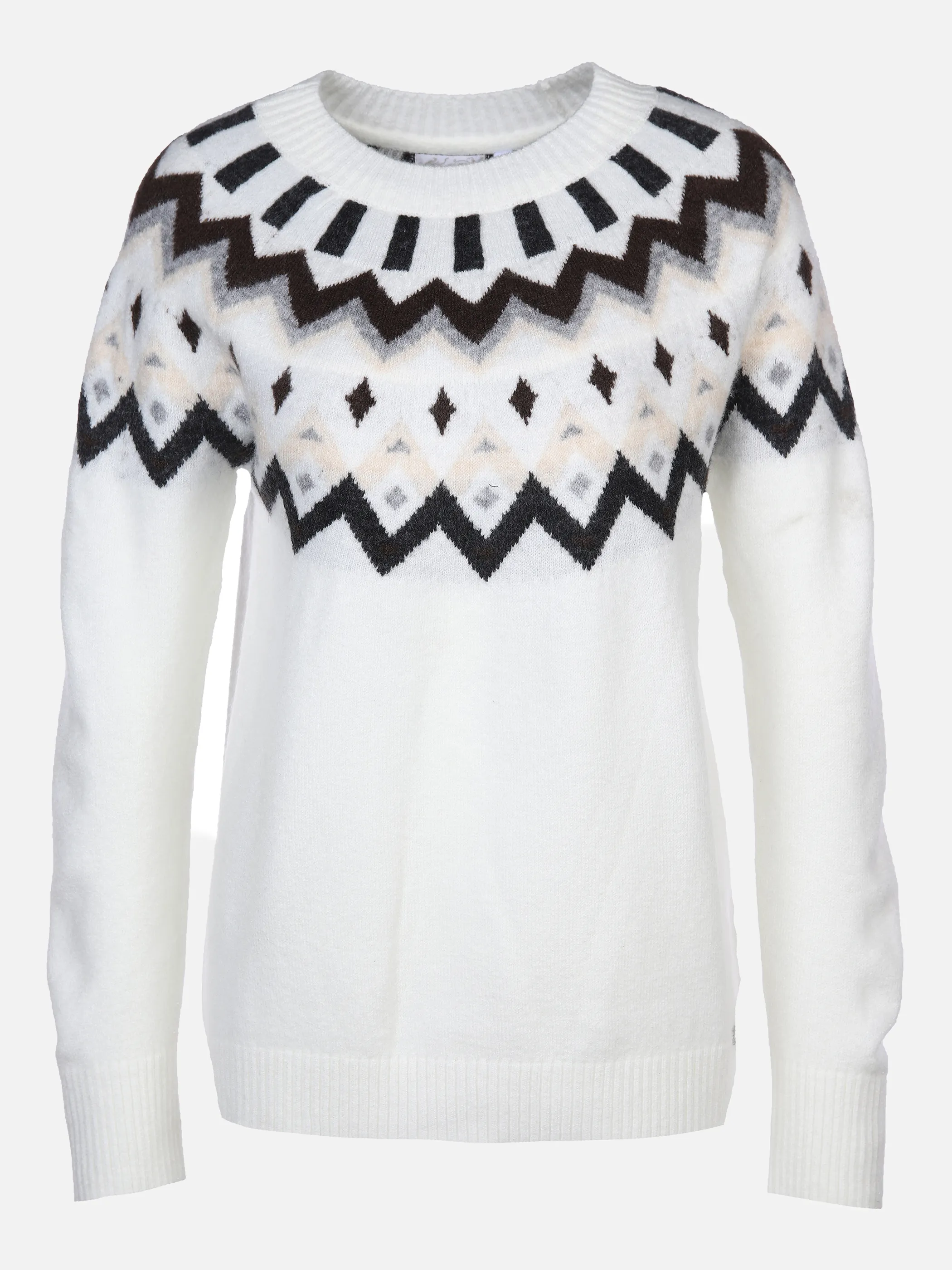 Lisa Tossa Da-Pullover m. Norwegerstrick Weiß 867700 OFFWH/MULT 1