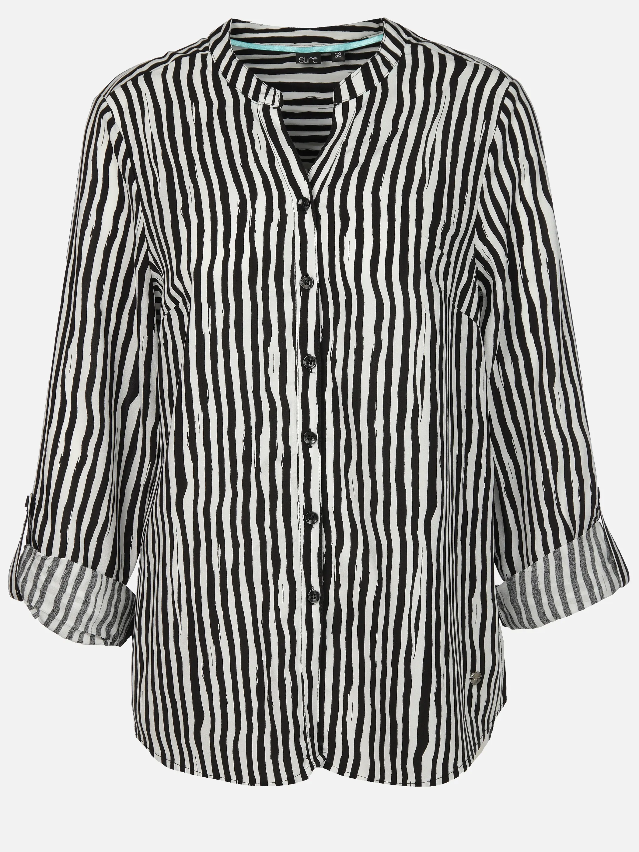Sure Da-Bluse gemustert 3/4 Krempel Schwarz 870834 SCHW/OFFWH 1