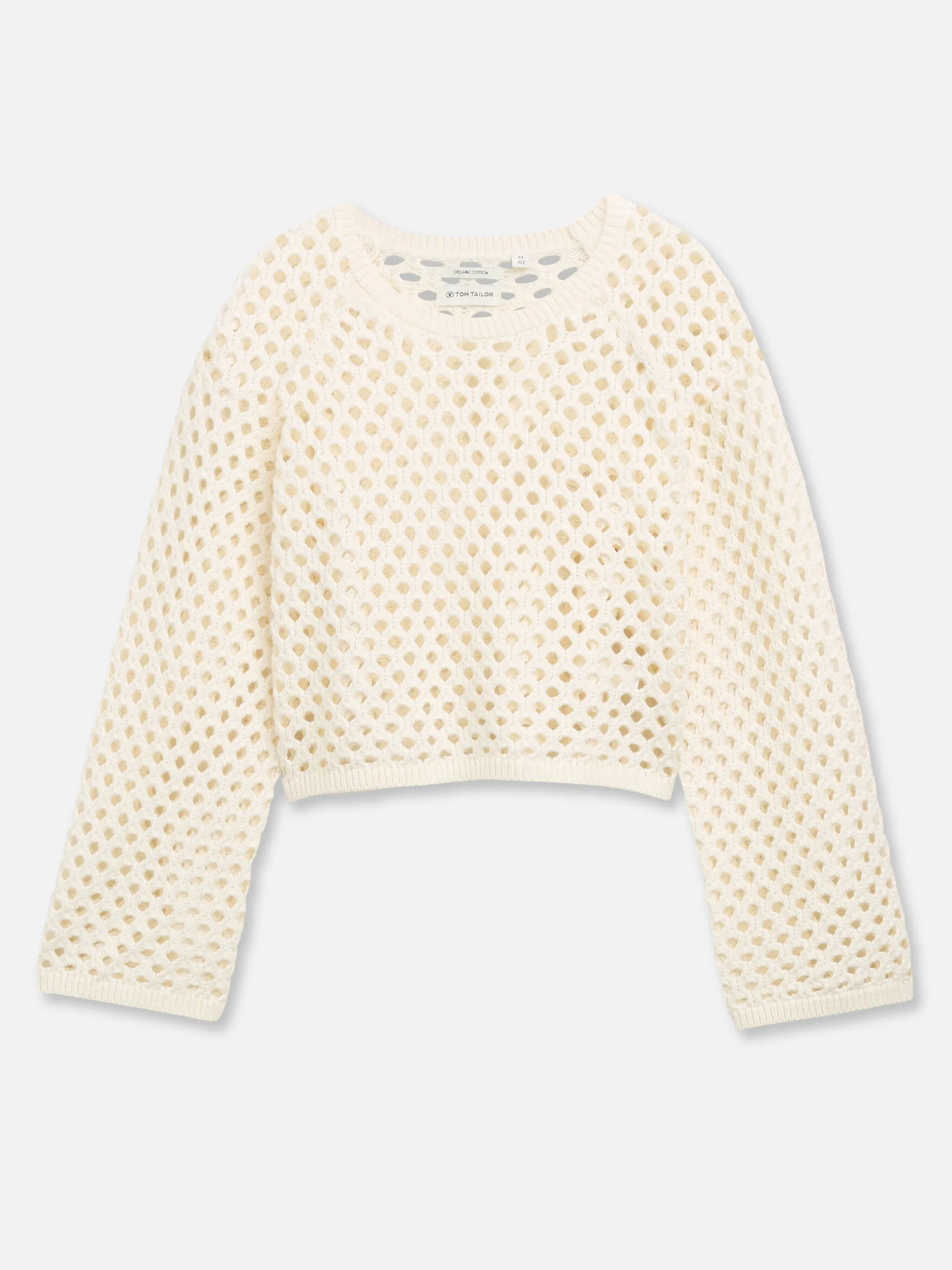 Tom Tailor 1052832 cropped open knit pull Weiß 934448 10348 1