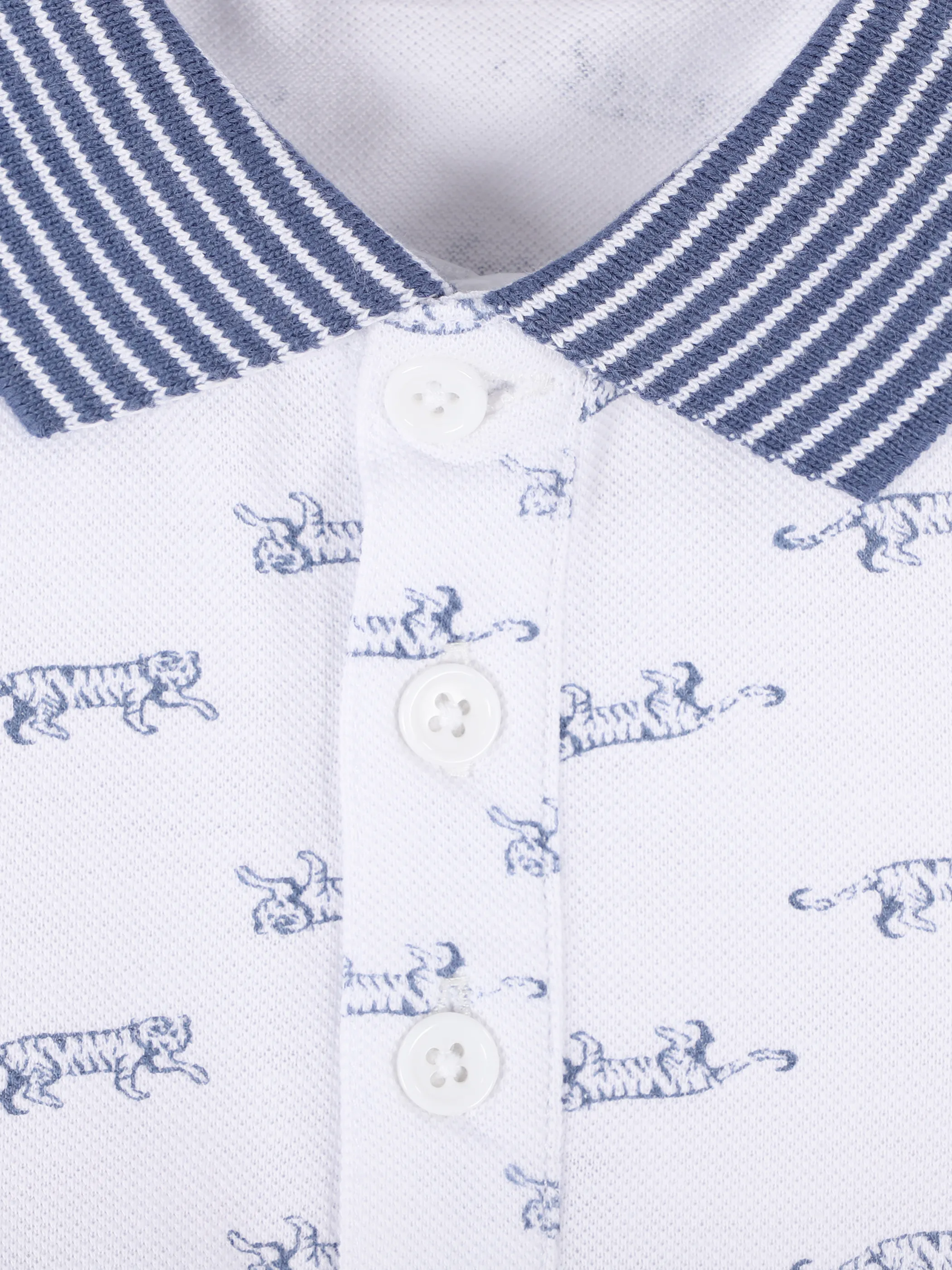 Stop + Go KJ Poloshirt in weiß mit Löwen AOP Weiß 891516 WEIß 3 Stop + Go KJ Poloshirt in weiß mit Löwen AOP Weiß 891516 WEIß 3