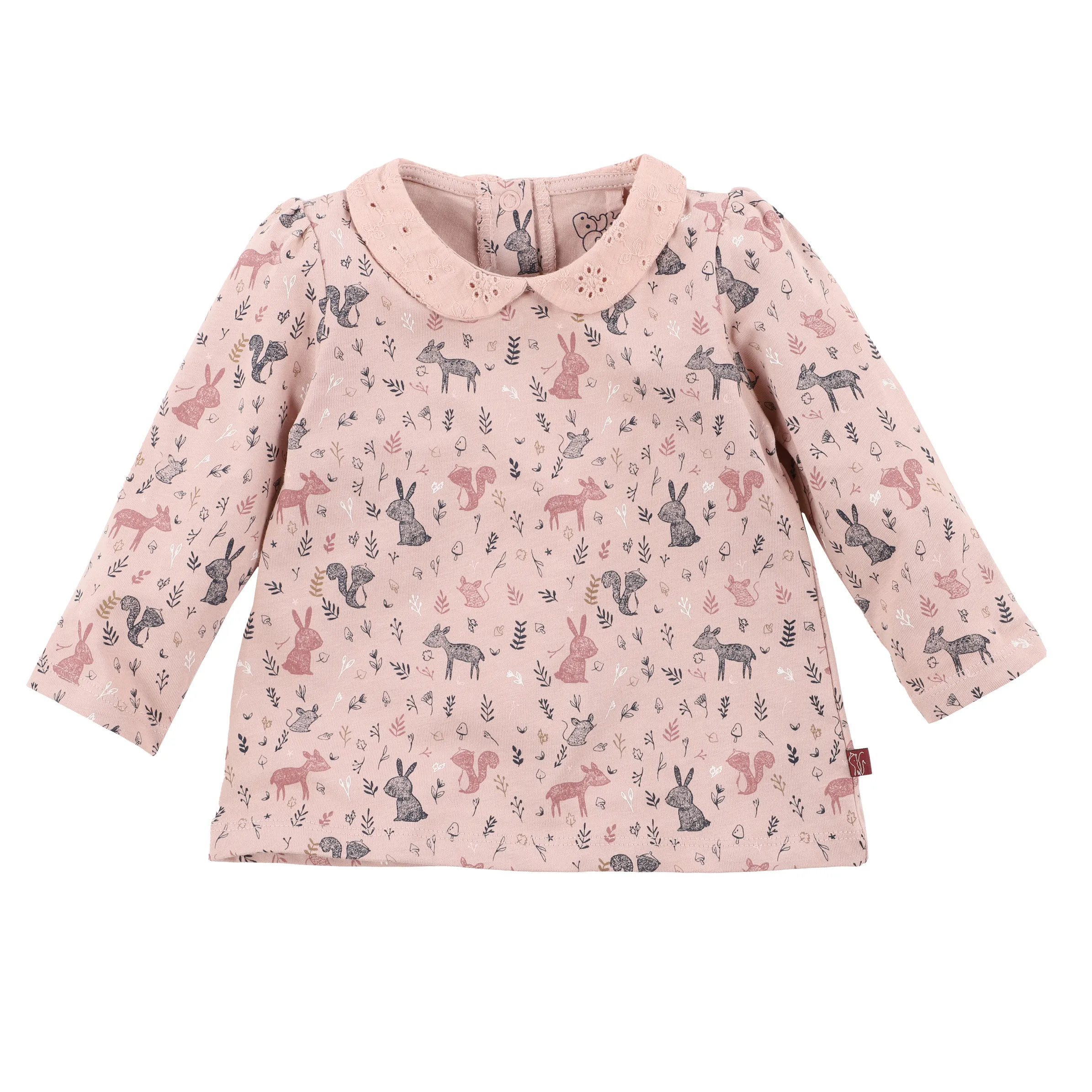Bubble Gum BM Longsleeve Shirt altrosa mit Kragen + Waldtiere Rosa 885017 ALTROSA 1