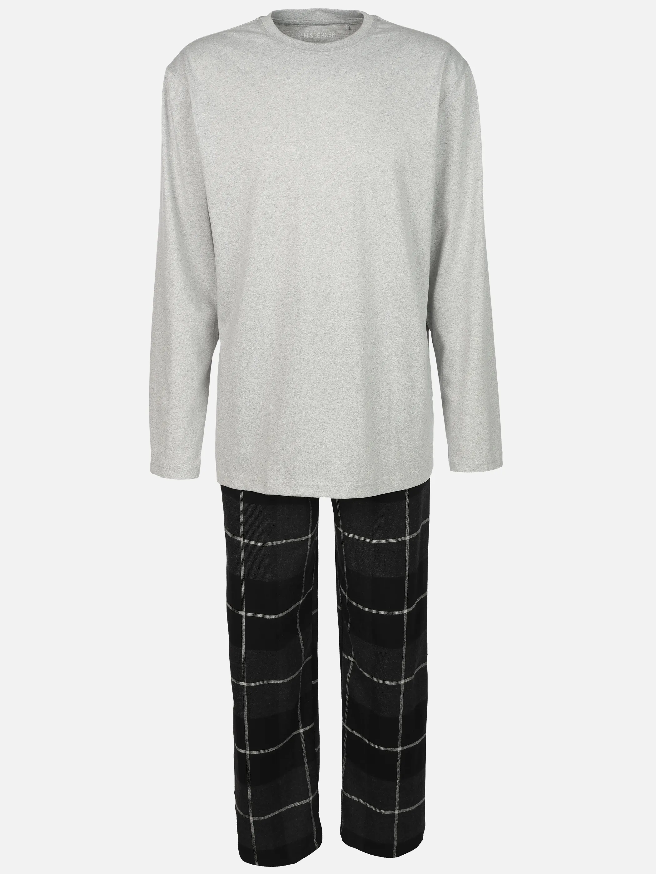 Jim Spencer He. Pyjama mit Flanell Hose Ka Grau 929571 GRAU 1