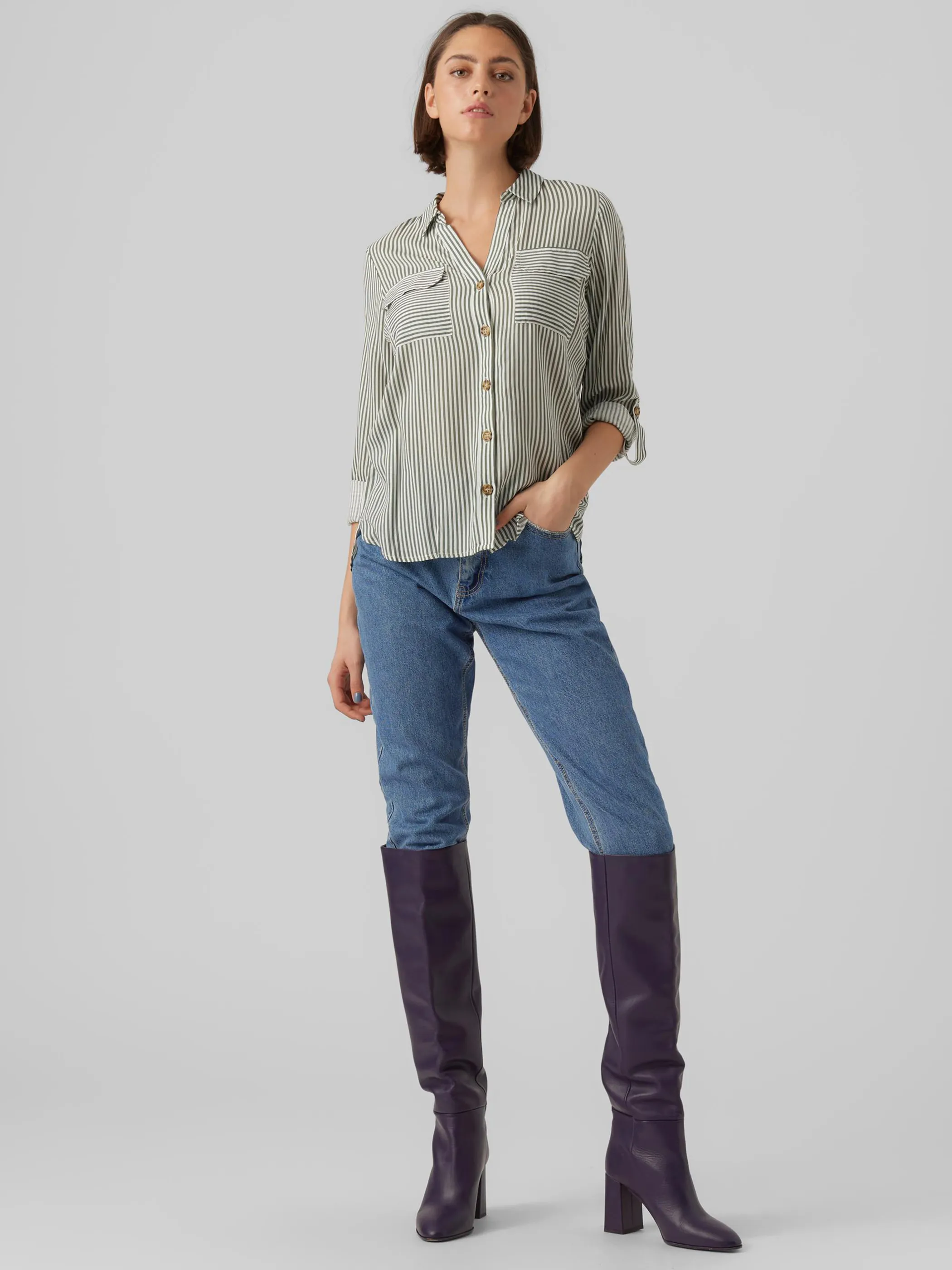 Vero Moda 10275283 VMBUMPY L/S SHIRT NEW Grün 866195 224196008 4 Vero Moda 10275283 VMBUMPY L/S SHIRT NEW Grün 866195 224196008 4