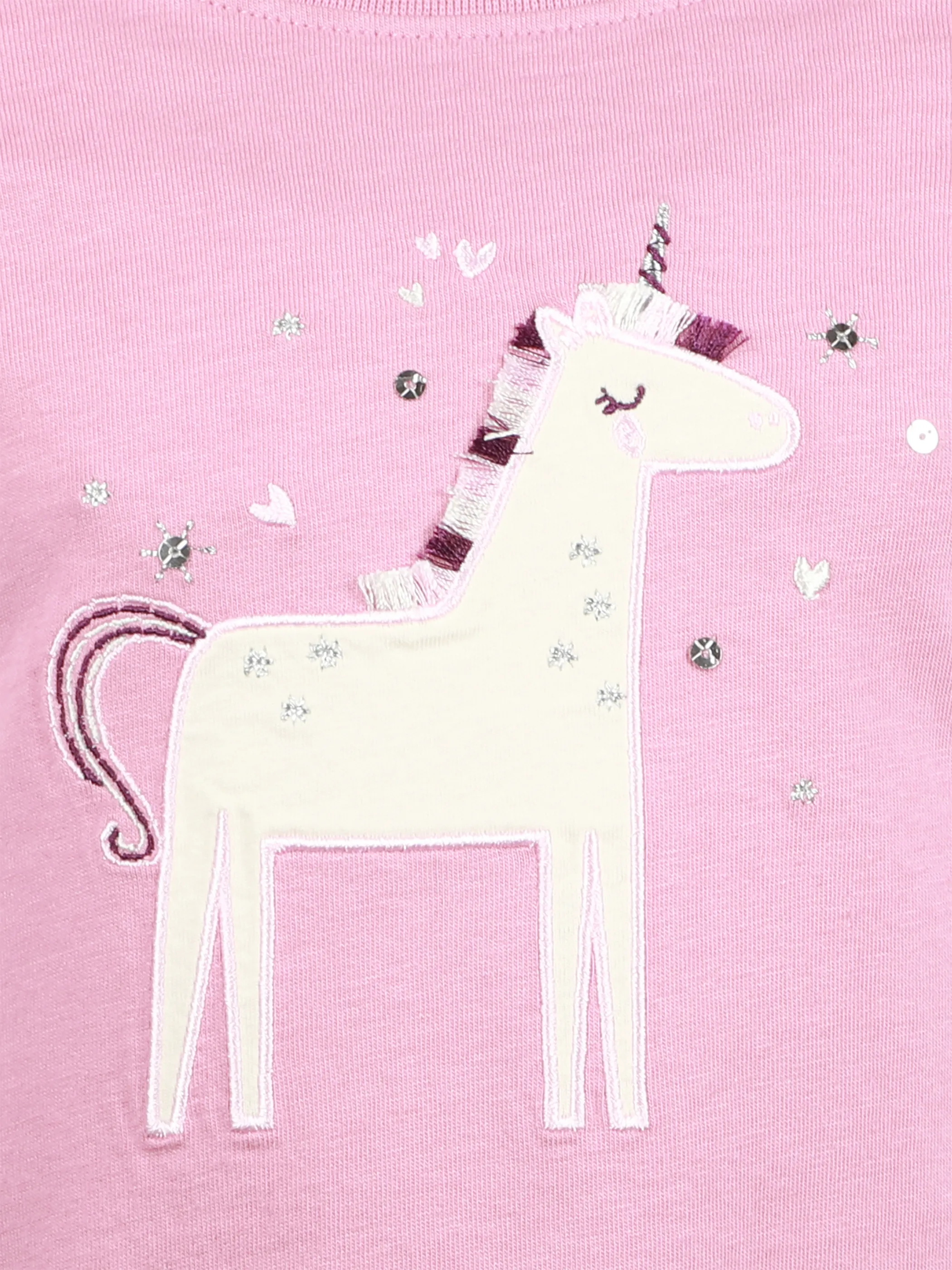 One Way KM Longsleeve mit Einhorn Print in pink Pink 913333 PINK 3