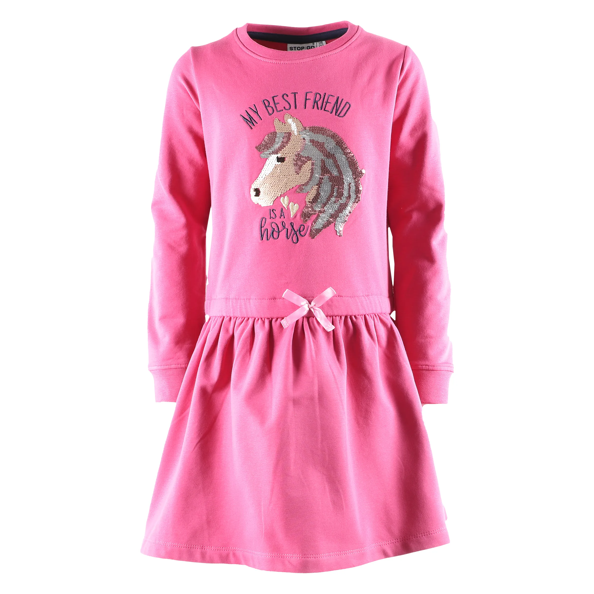 Stop + Go KM Sweat in navy und pink mit Pferde Applikation Pink 881617 PINK 1 Stop + Go KM Sweat in navy und pink mit Pferde Applikation Pink 881617 PINK 1