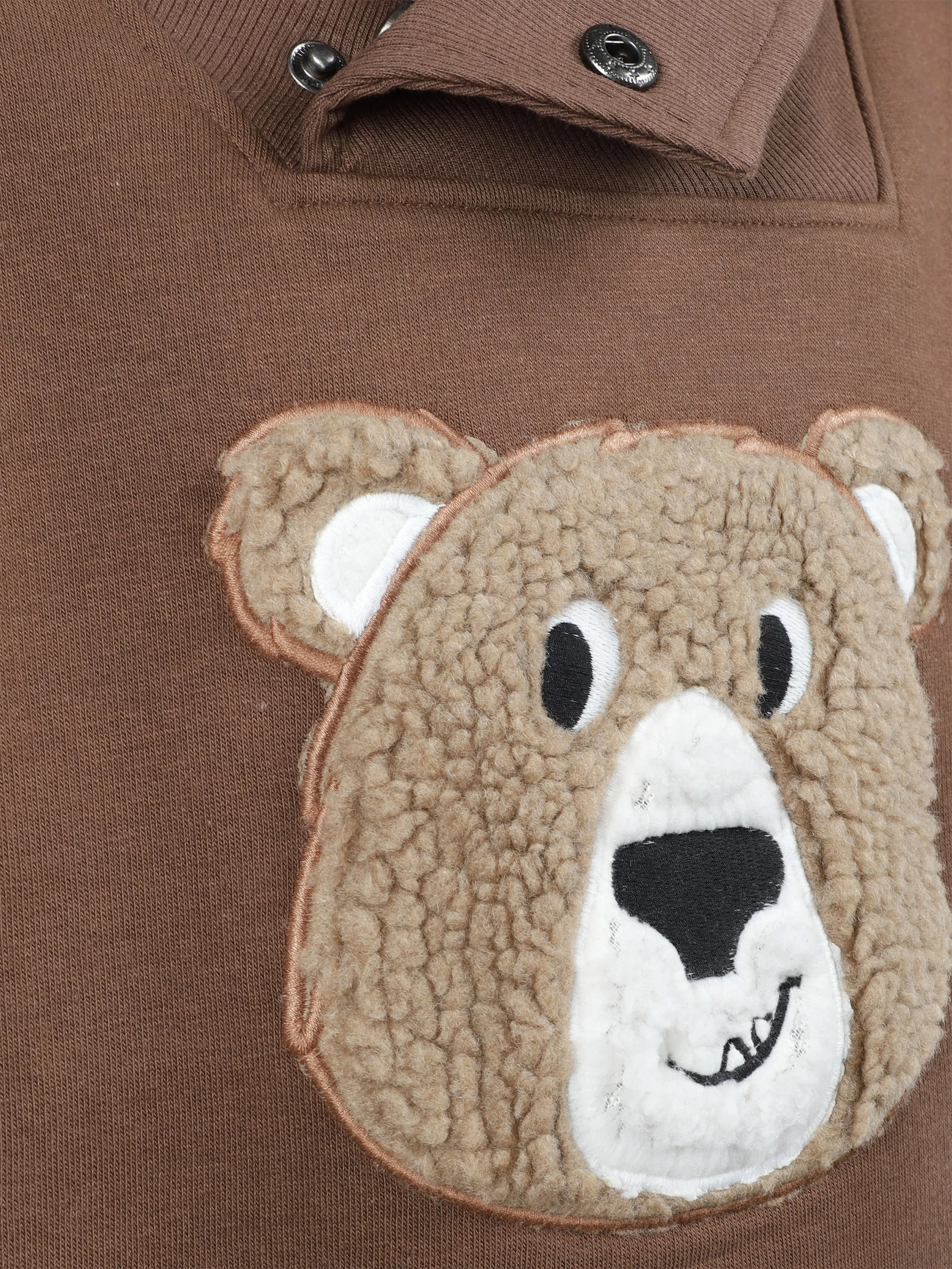 One Way KJ Sweatshirt mit Bärenkopf-Appli in braun Braun 931231 BRAUN 3