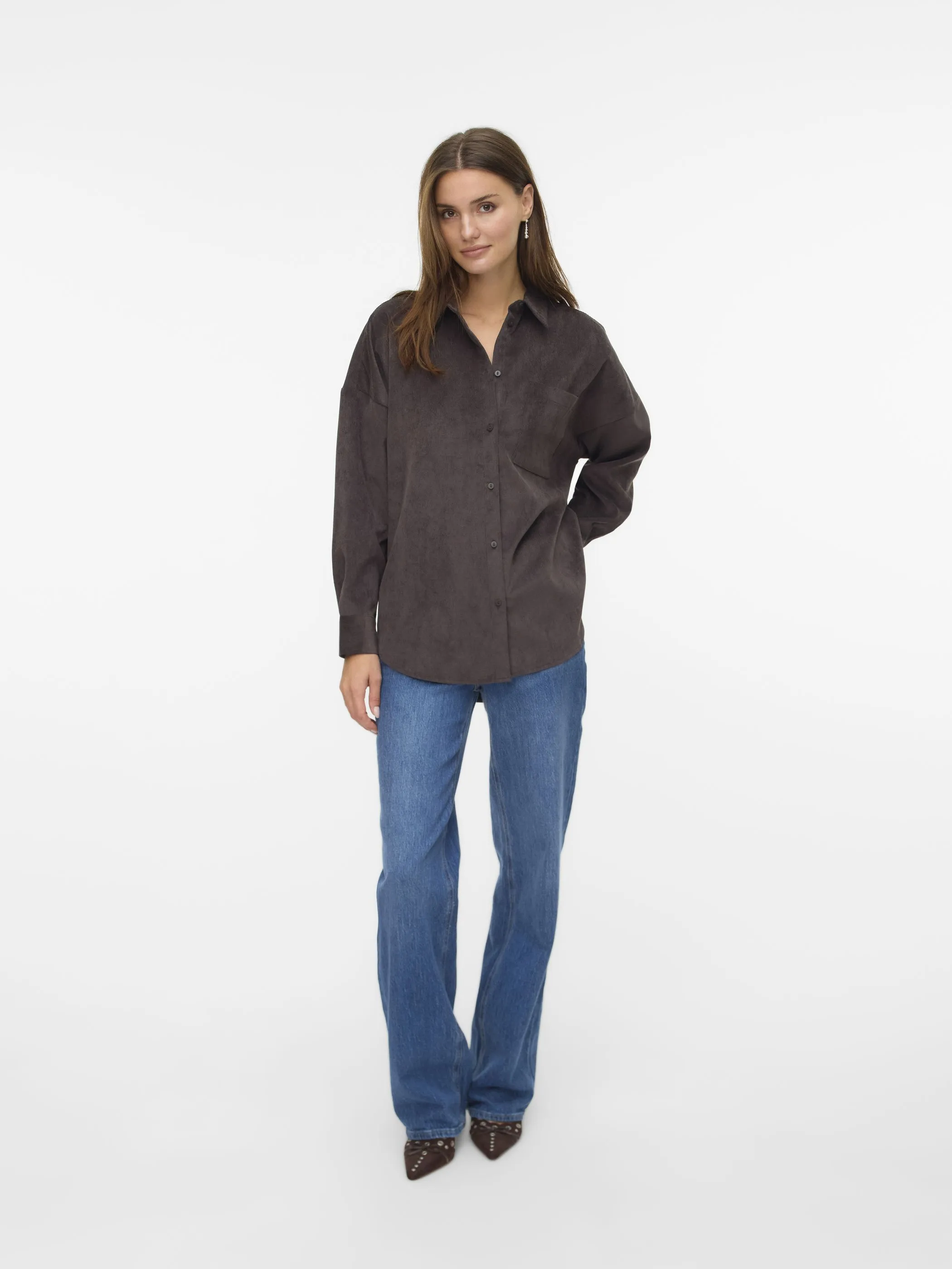 Vero Moda 10317194 VMSANNE COURDEROY LS Braun 915268 297957 4