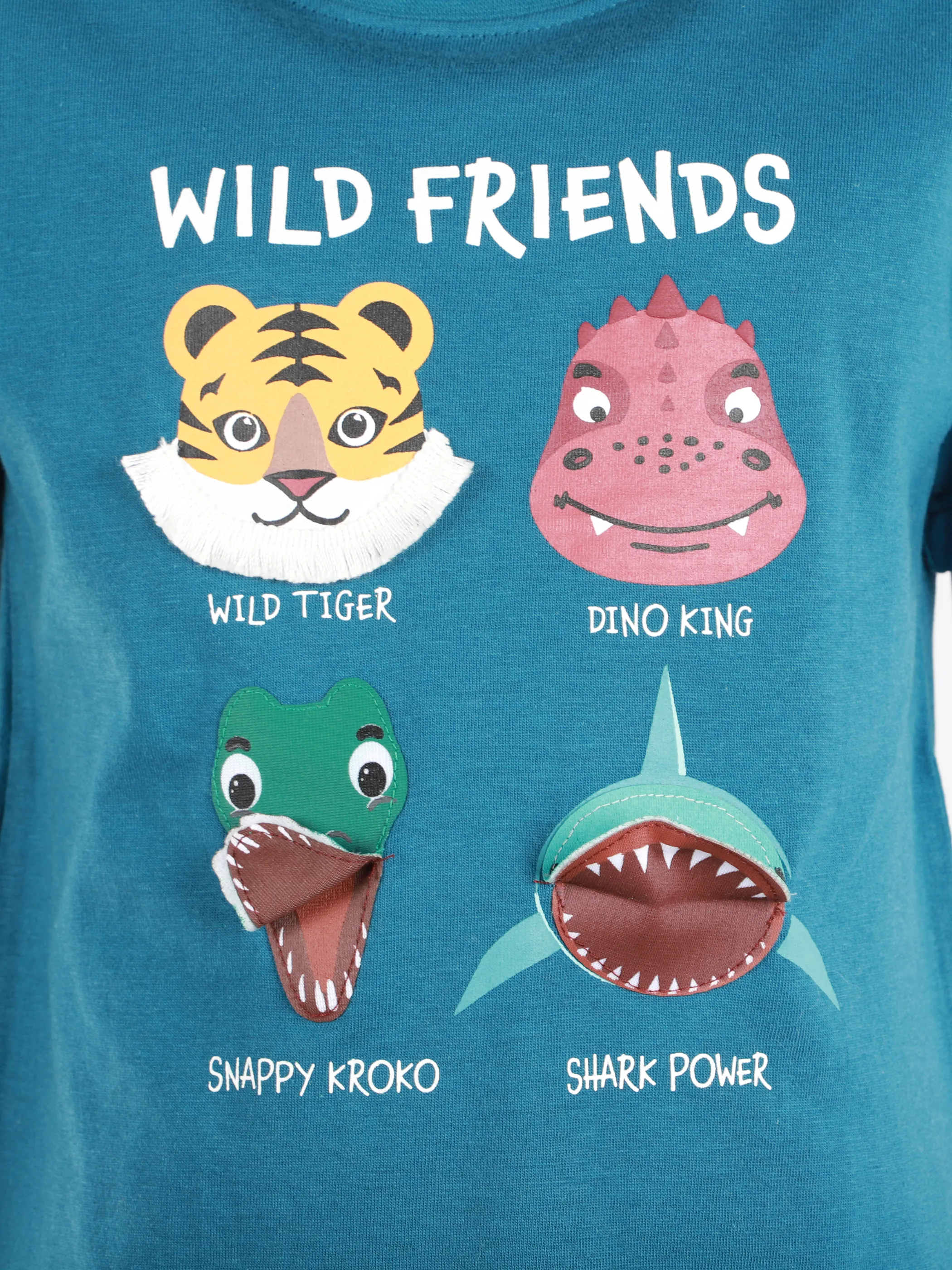 Bubble Gum KJ T-Shirt in blau mit tiere frontprint Blau 908901 BLAU 3