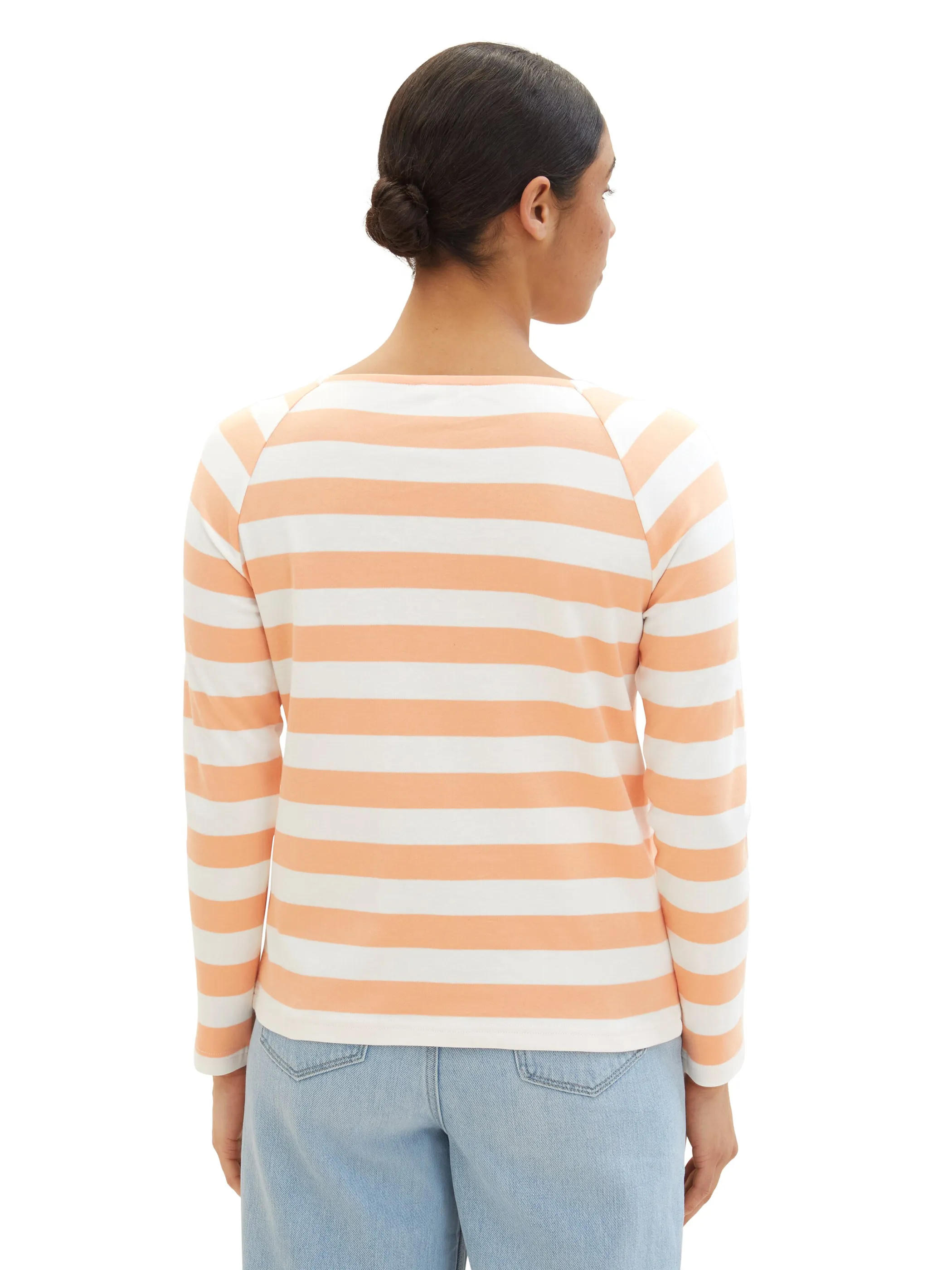 Tom Tailor 1040557 T-shirt stripe carrŽ® Orange 890595 34763 2