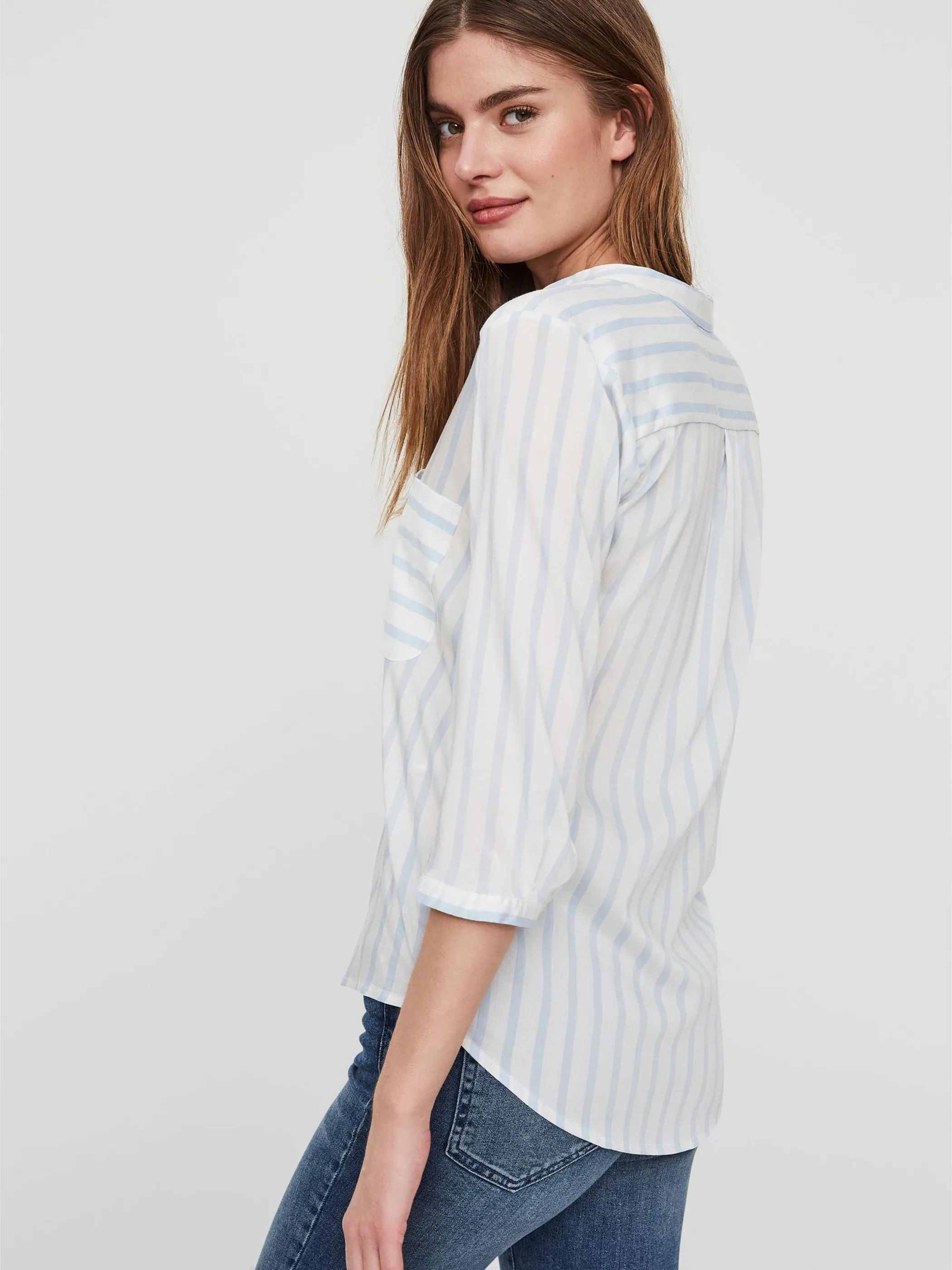 Vero Moda 10168581 VMERIKA STRIPE 3/4 SH Weiß 760046 175598010 4