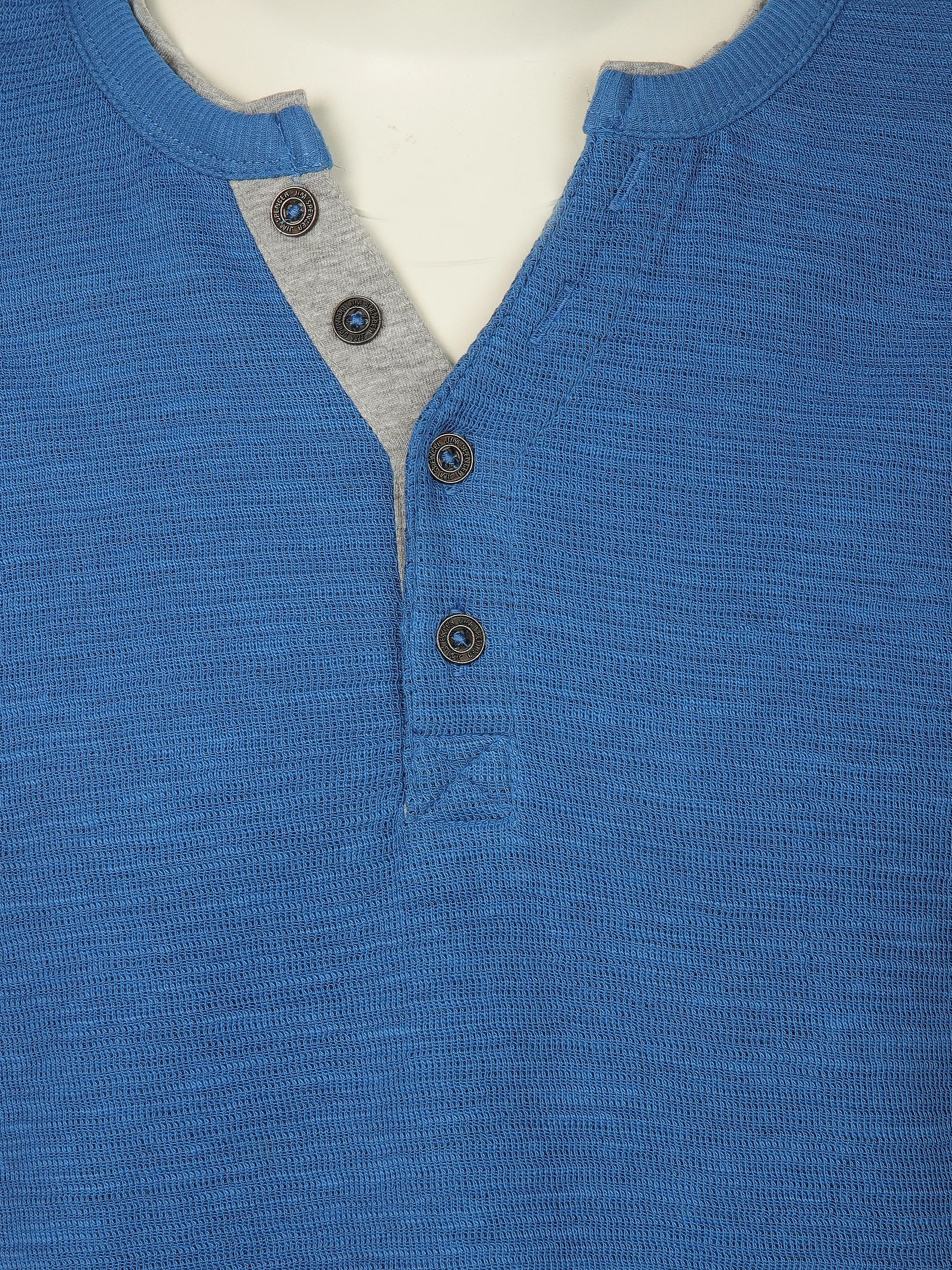Jim Spencer He. Henleyshirt 1/1 Arm space Blau 898399 AZUR 3