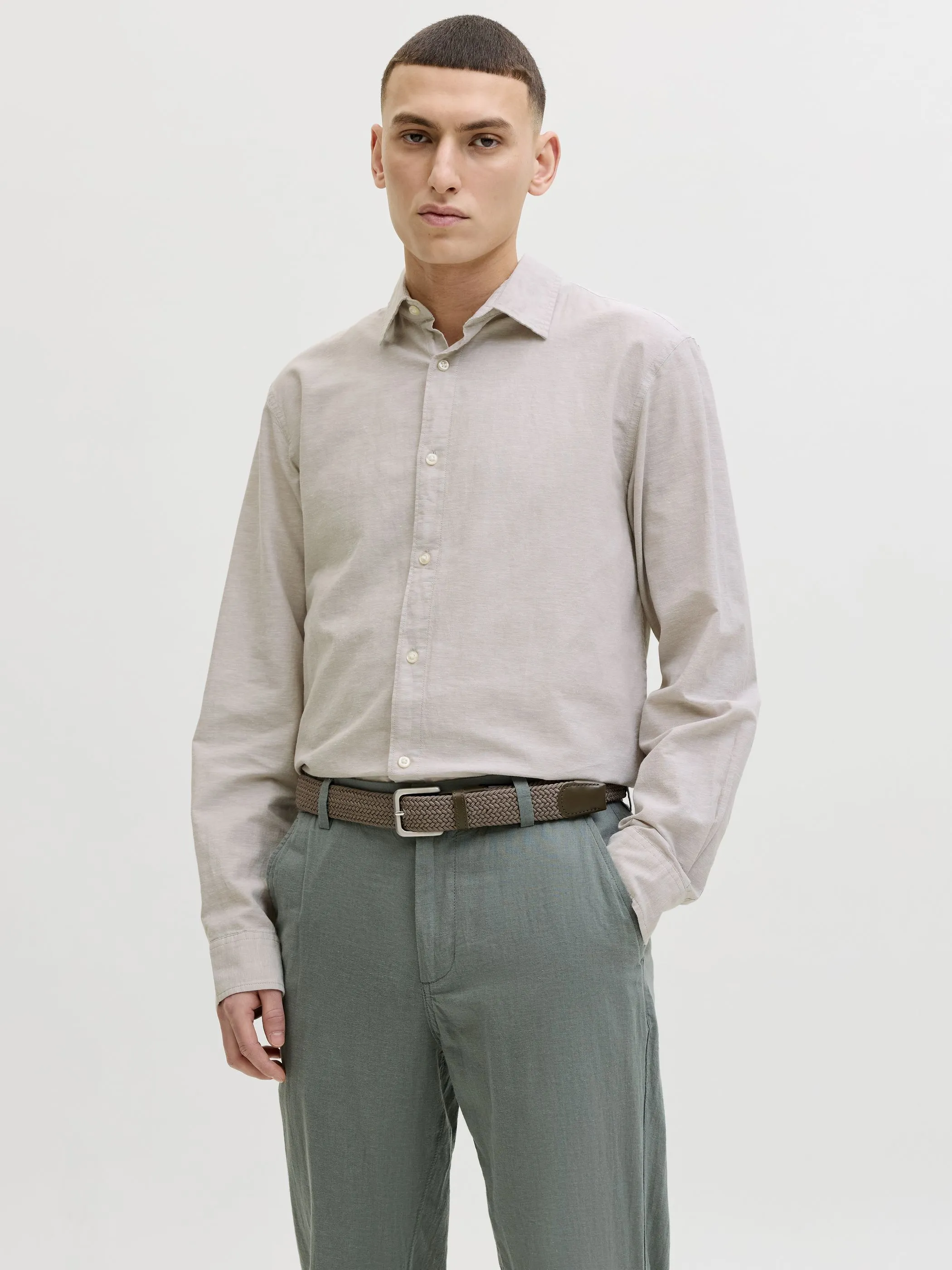 Jack Jones 12288595 JJEBREEZE LINEN BLEND Braun 920935 175966 1