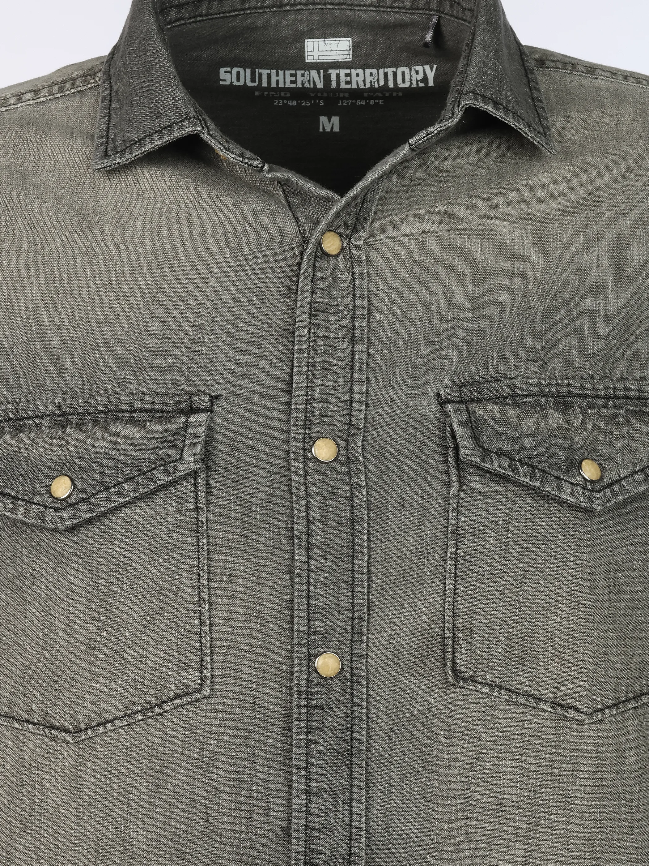 Southern Territory He. Jeanshemd 1/1 Arm Grau 915449 DENIM GREY 3