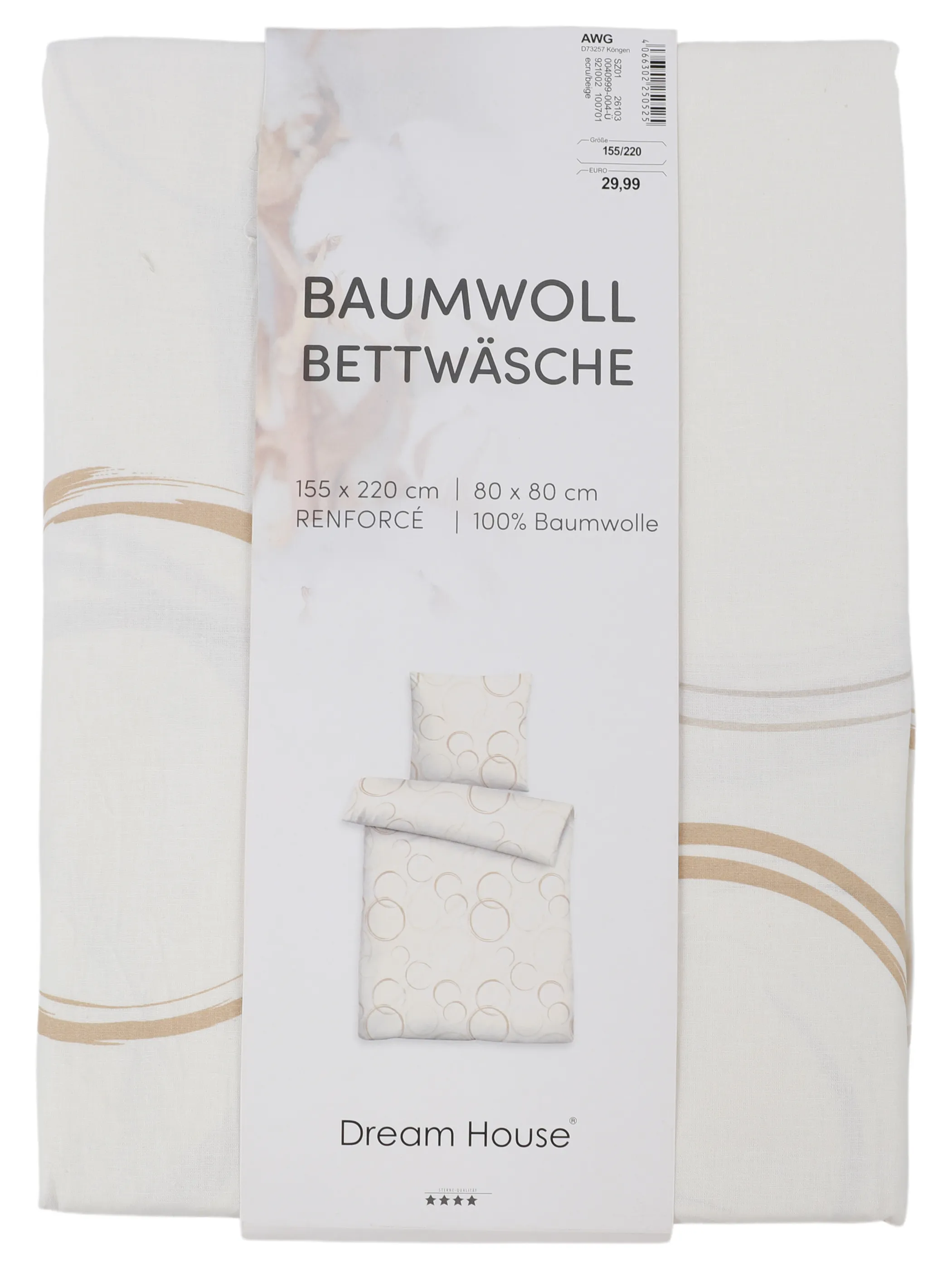 Dream House Renforce Bettwäsche 155x220 Weiß 921002 KREISE 2