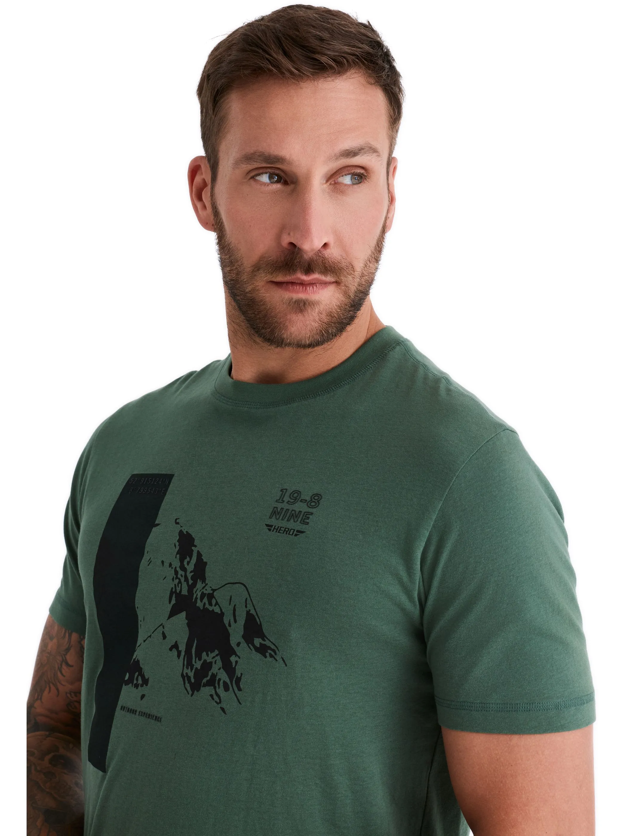 HERO by John Medoox 74306670005359 He. T-Shirt TIM,XXXL,g Grün 928347 5359 3