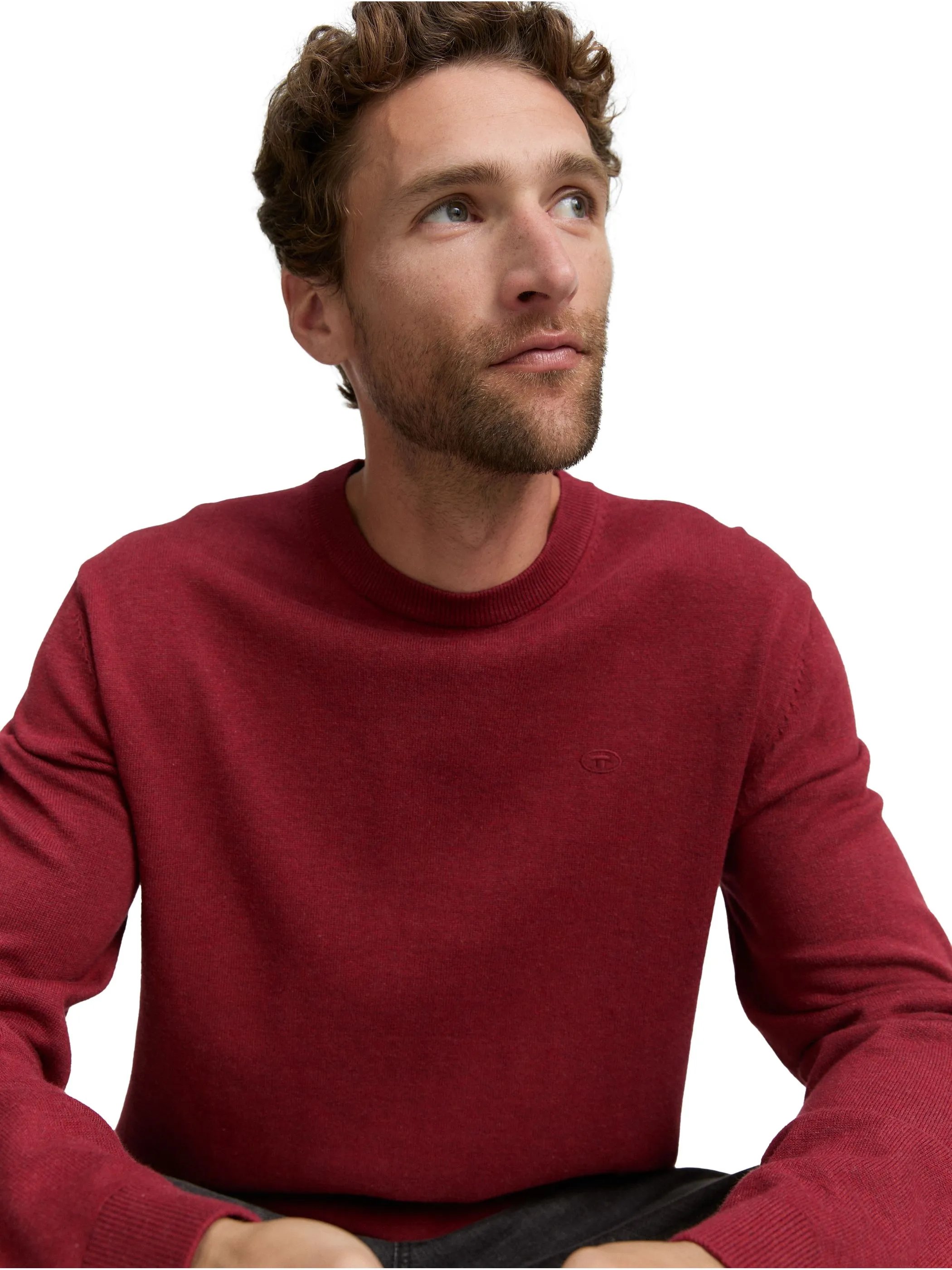 Tom Tailor 1039805 NOS basic crewneck knit Rot 898460 38762