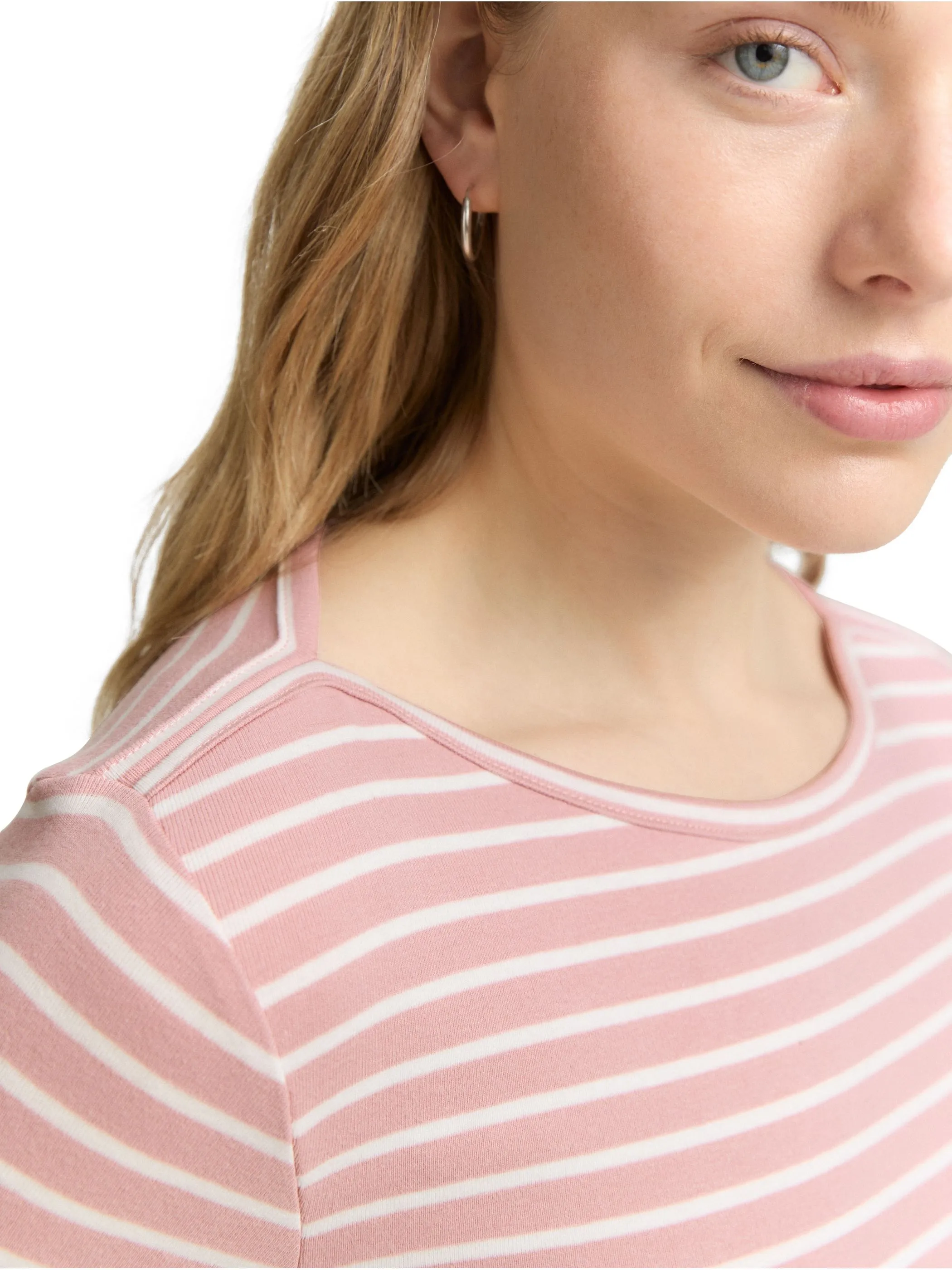 Tom Tailor 1047730 NOS T-shirt striped boatneck Rosa 914537 38586 3