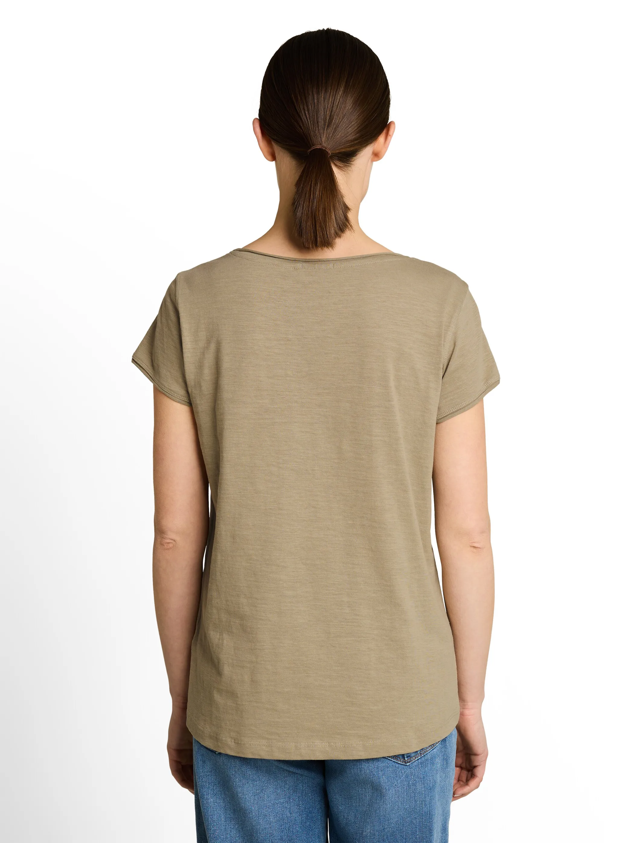 Tom Tailor 1050423 NOS T-shirt slub jersey wide crew Grün 922033 11863 2