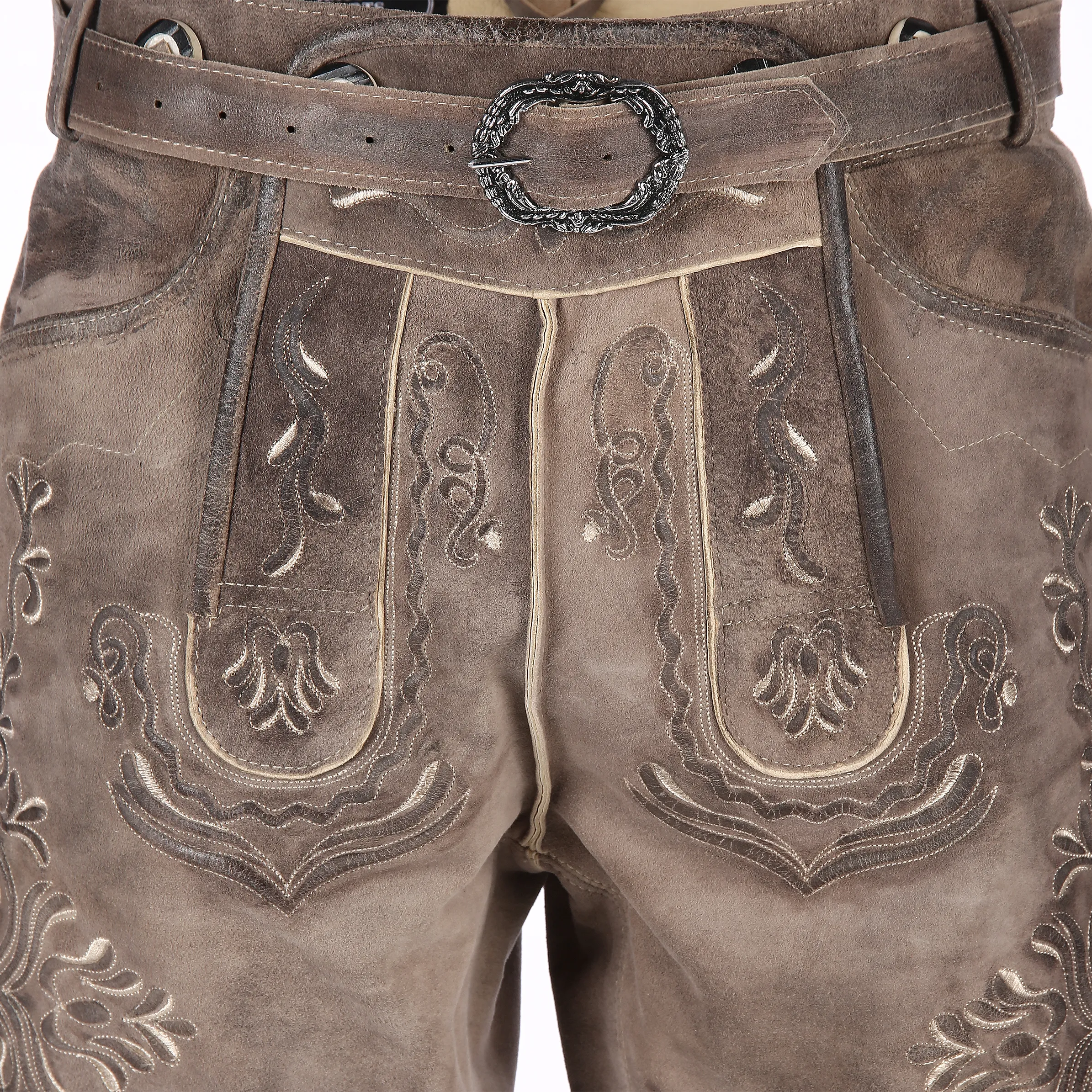 Birkhahn Mode und Tracht He. Lederhose kurz Ziegenleder Grau 798433 GRAU ANTIC 3