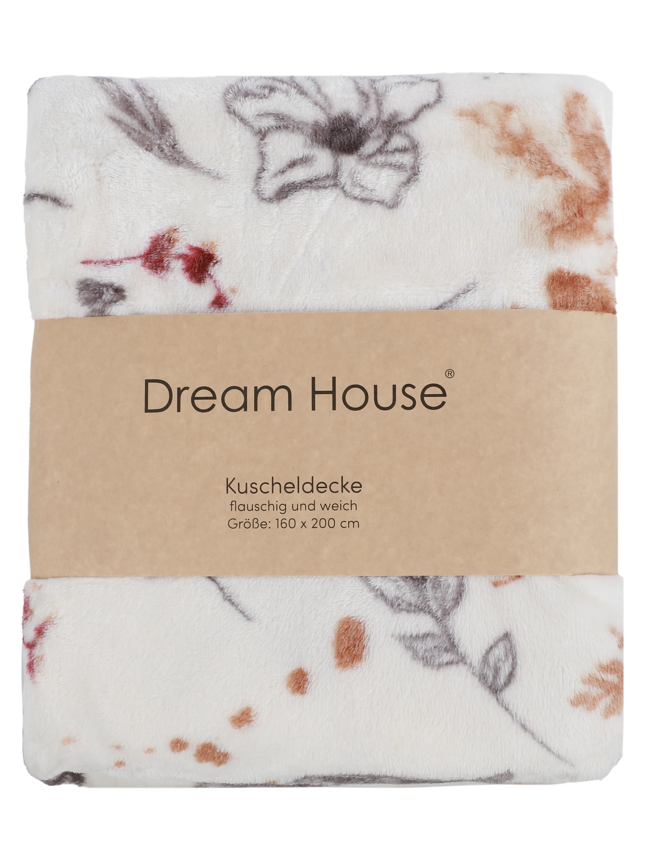 Dream House Wohndecke bedruckt 160x200 Weiß 913613 BIRD 2