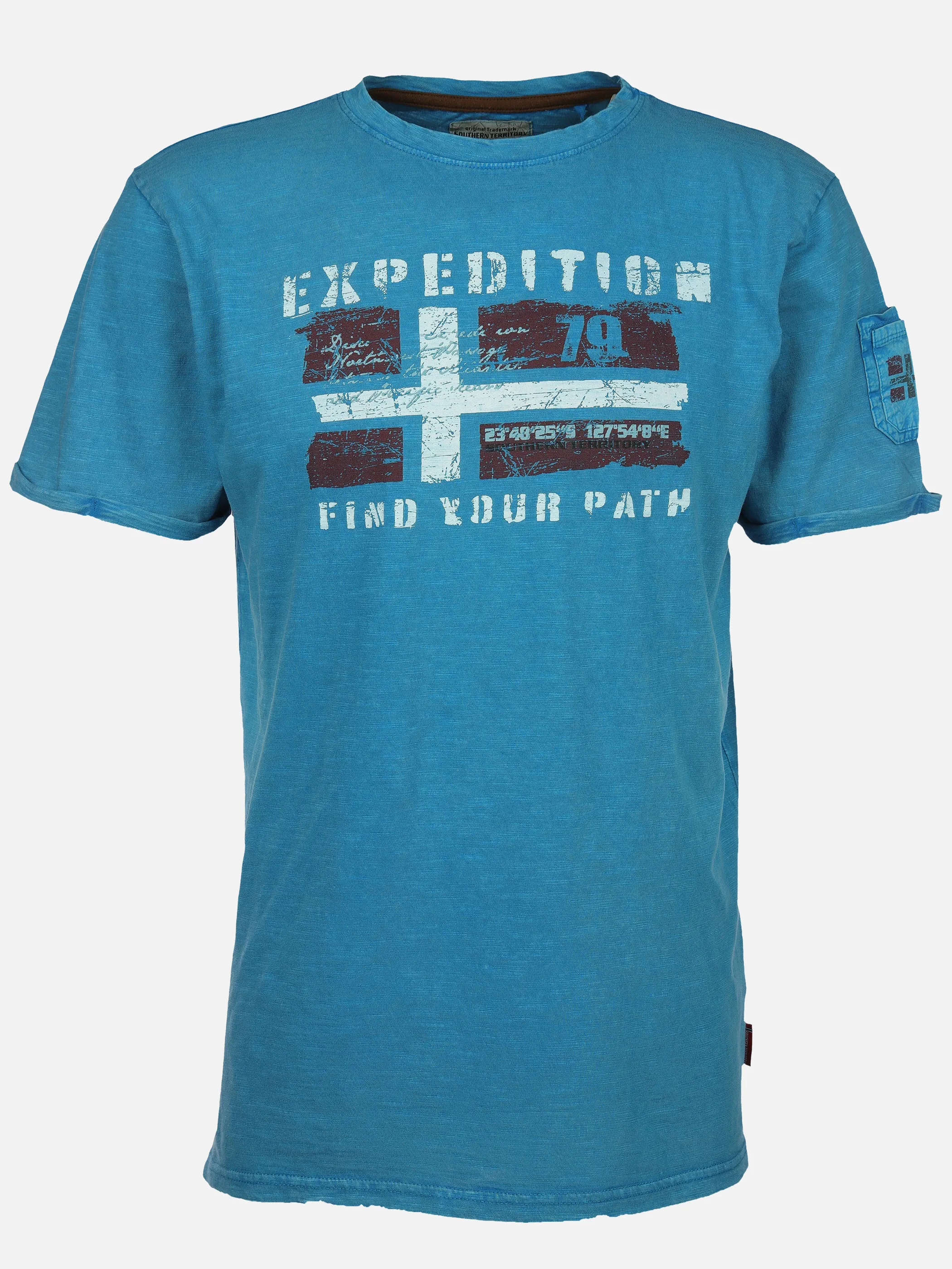 Southern Territory He. T-Shirt 1/2 Arm Logo oilwash Blau 905105 OCEAN 1 Southern Territory He. T-Shirt 1/2 Arm Logo oilwash Blau 905105 OCEAN 1