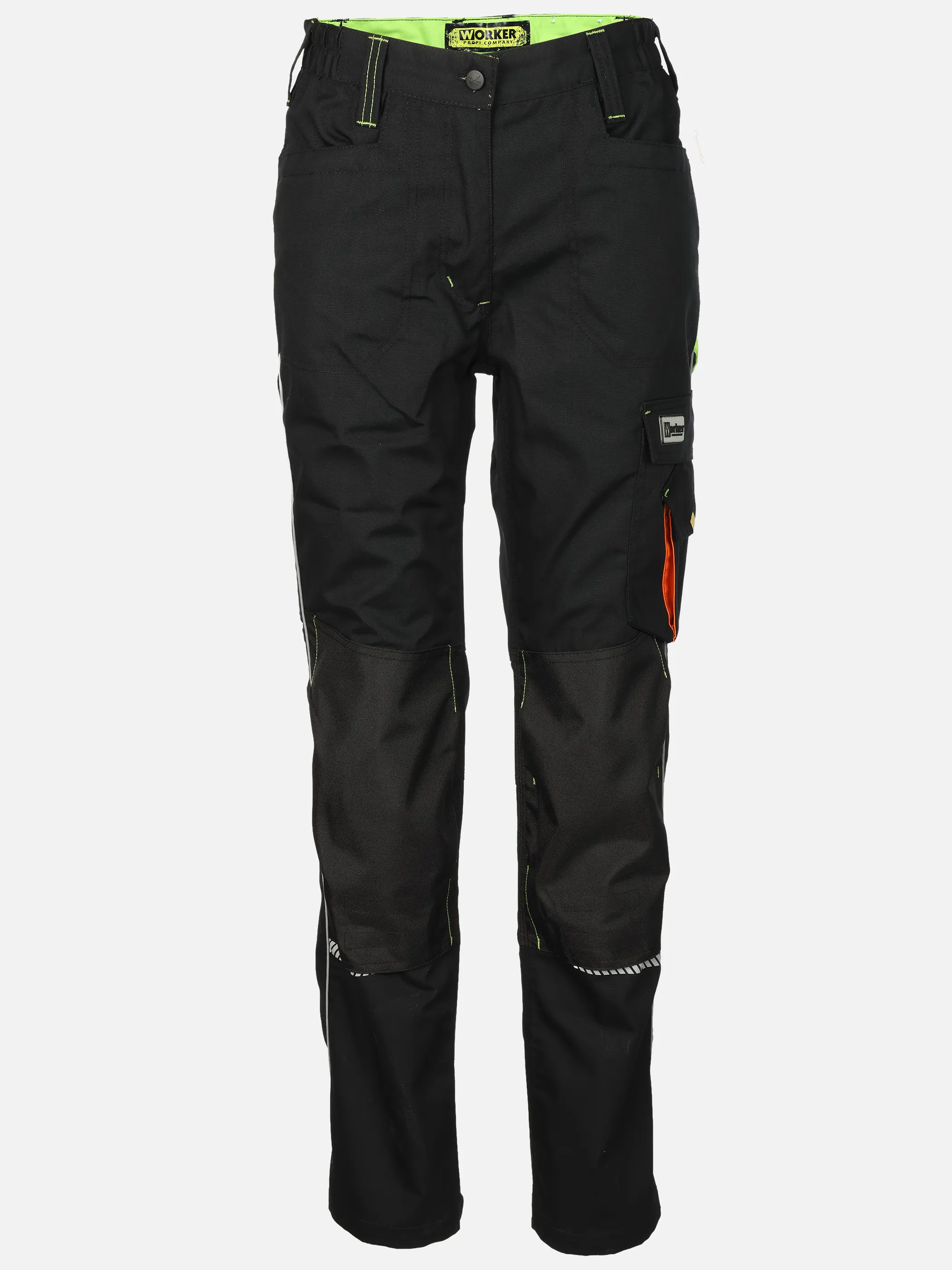 Worker Da. Rundbund Arbeitshose Schwarz 925965 BLACK/LIME 1