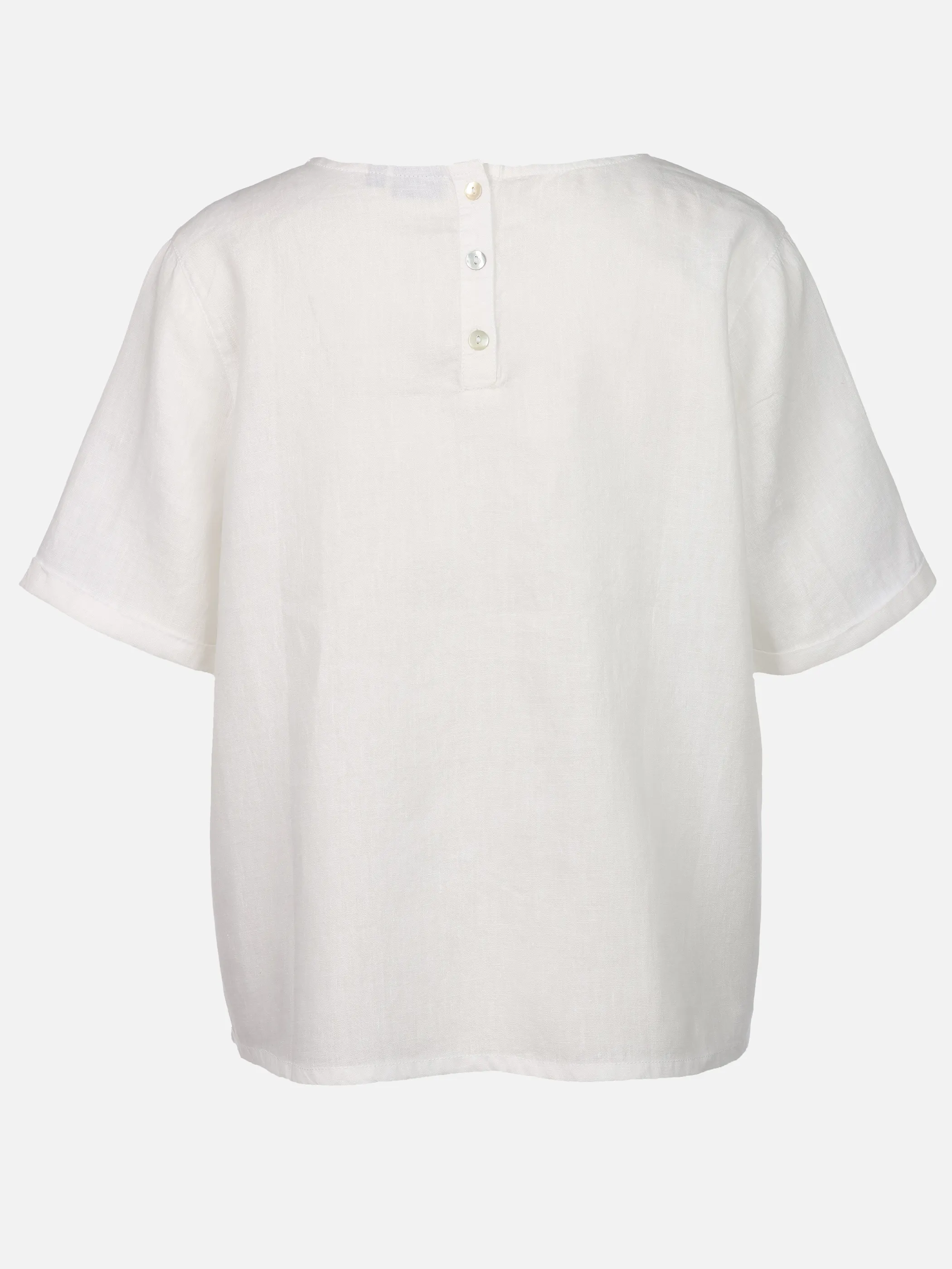 AWG Mode - Damen Leinenbluse mit kurzem Arm | WHITE | noSize