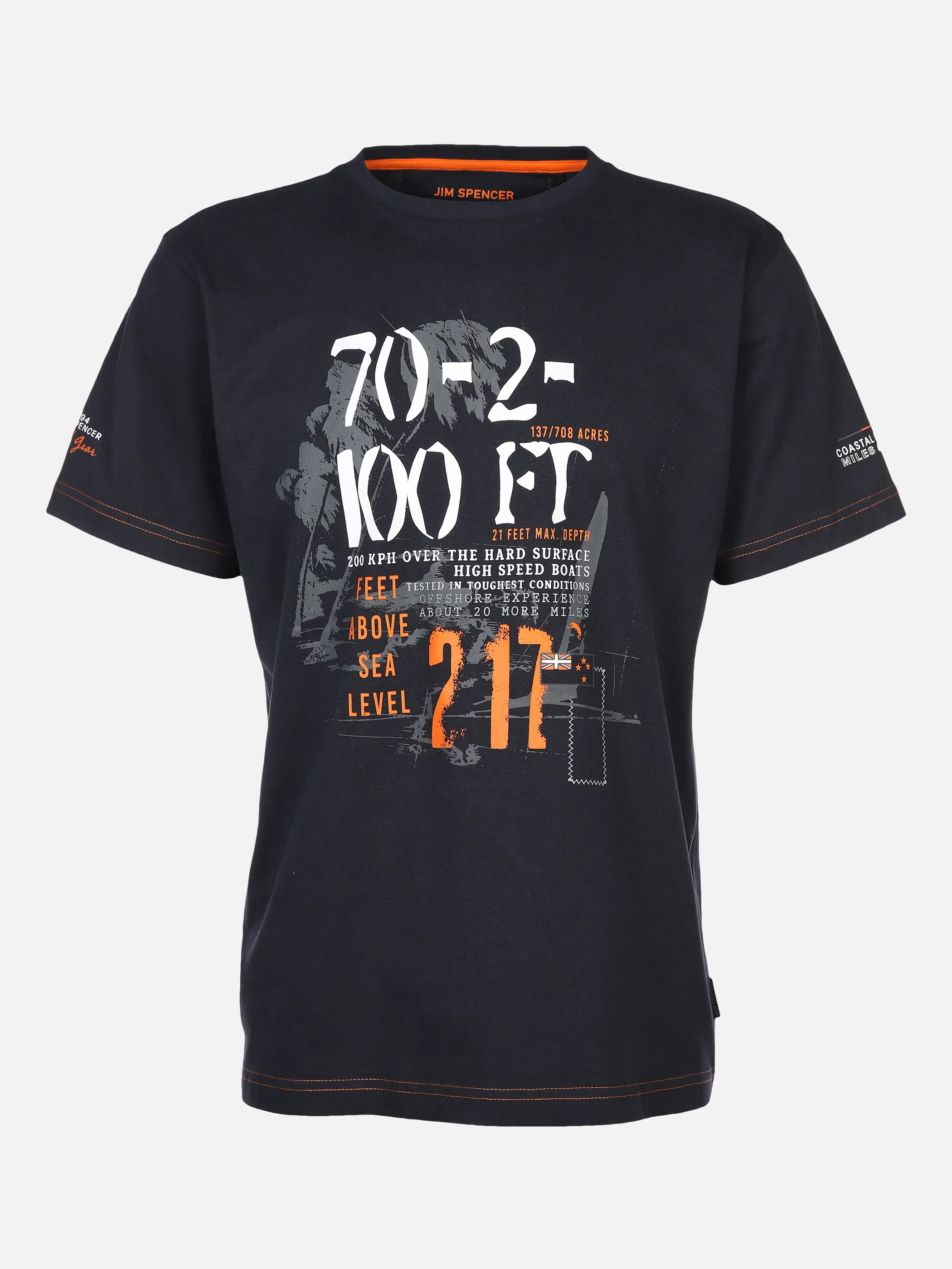 Jim Spencer He. T-Shirt 1/2 Arm RH Marine 873381 NAVY 1