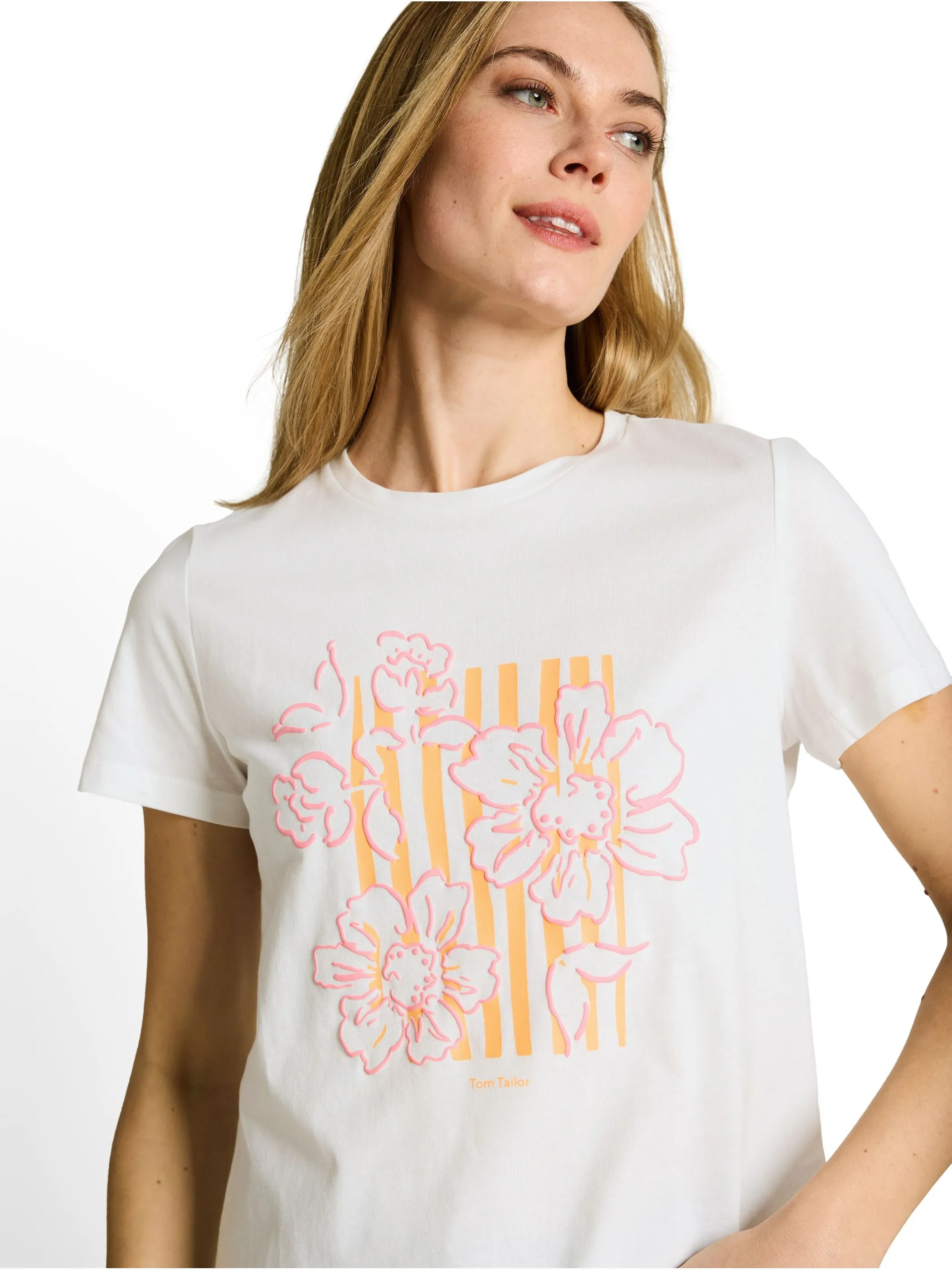 Tom Tailor 1051217 T-Shirt basic with print Weiß 926010 10315 3