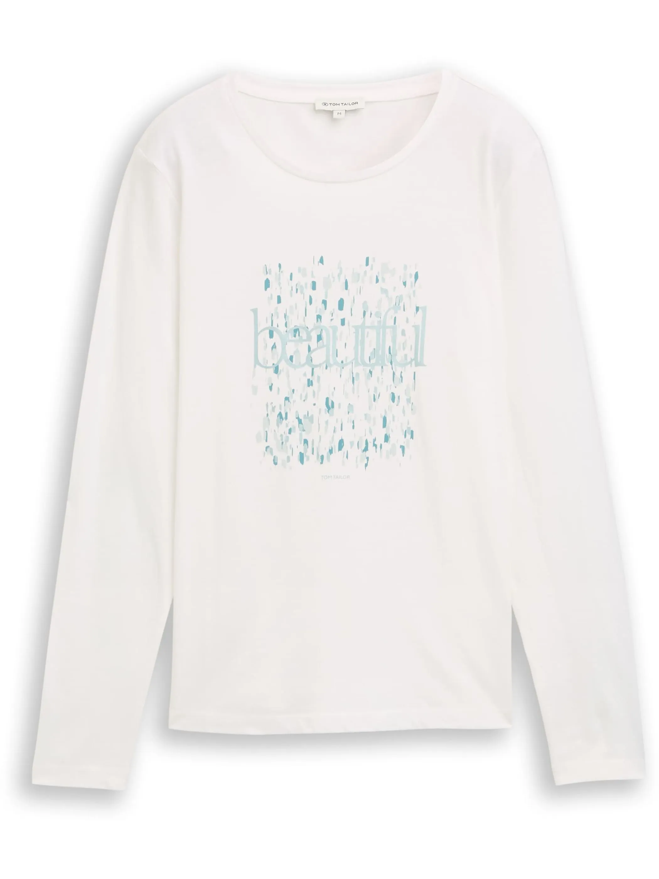 Tom Tailor 1048951 Longsleeve crew neck frontprint Weiß 918873 10315 1