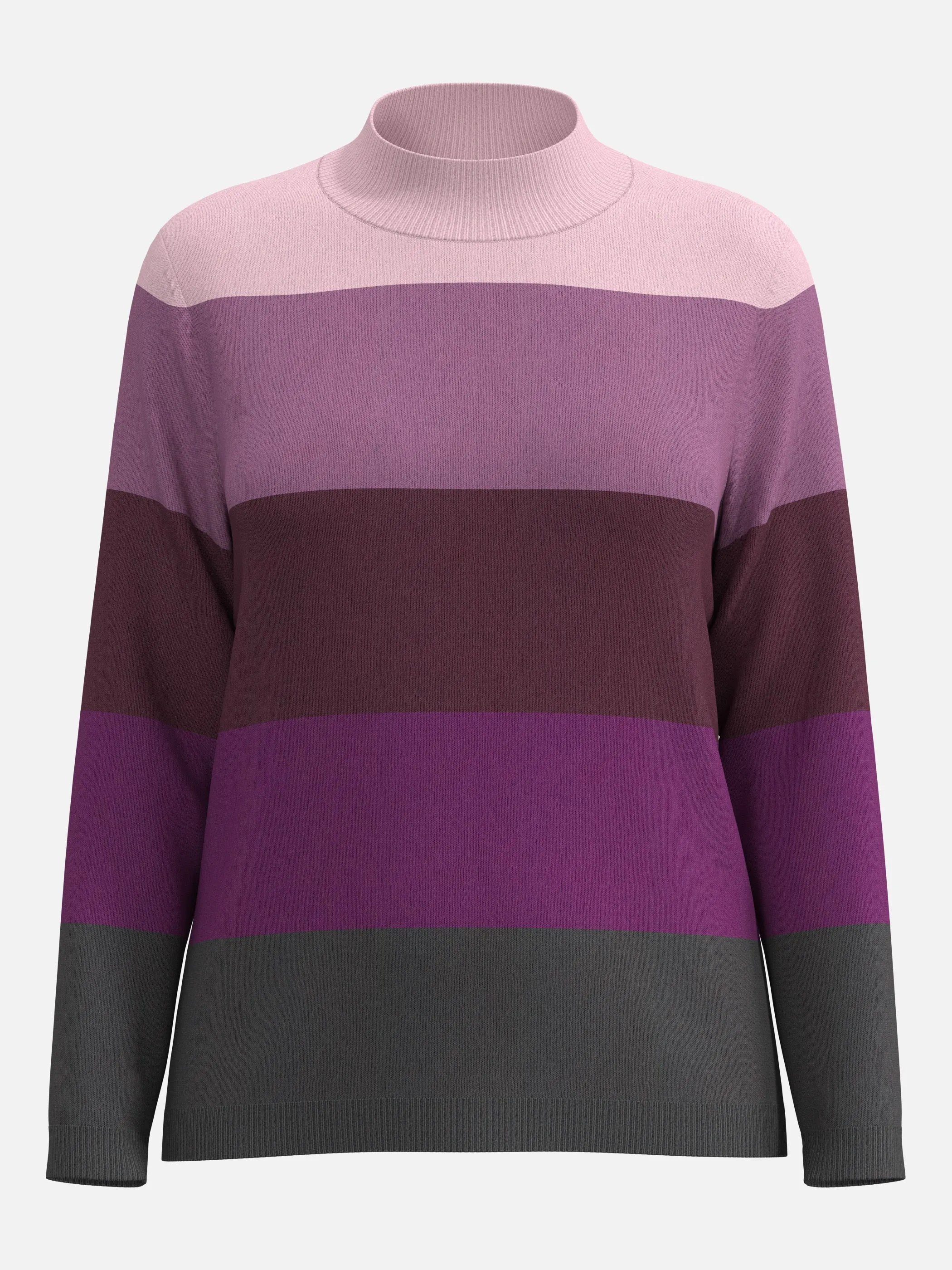 Sure Da-Pullover Stehkragen Steifen CL Rot 930044 BEERE 1