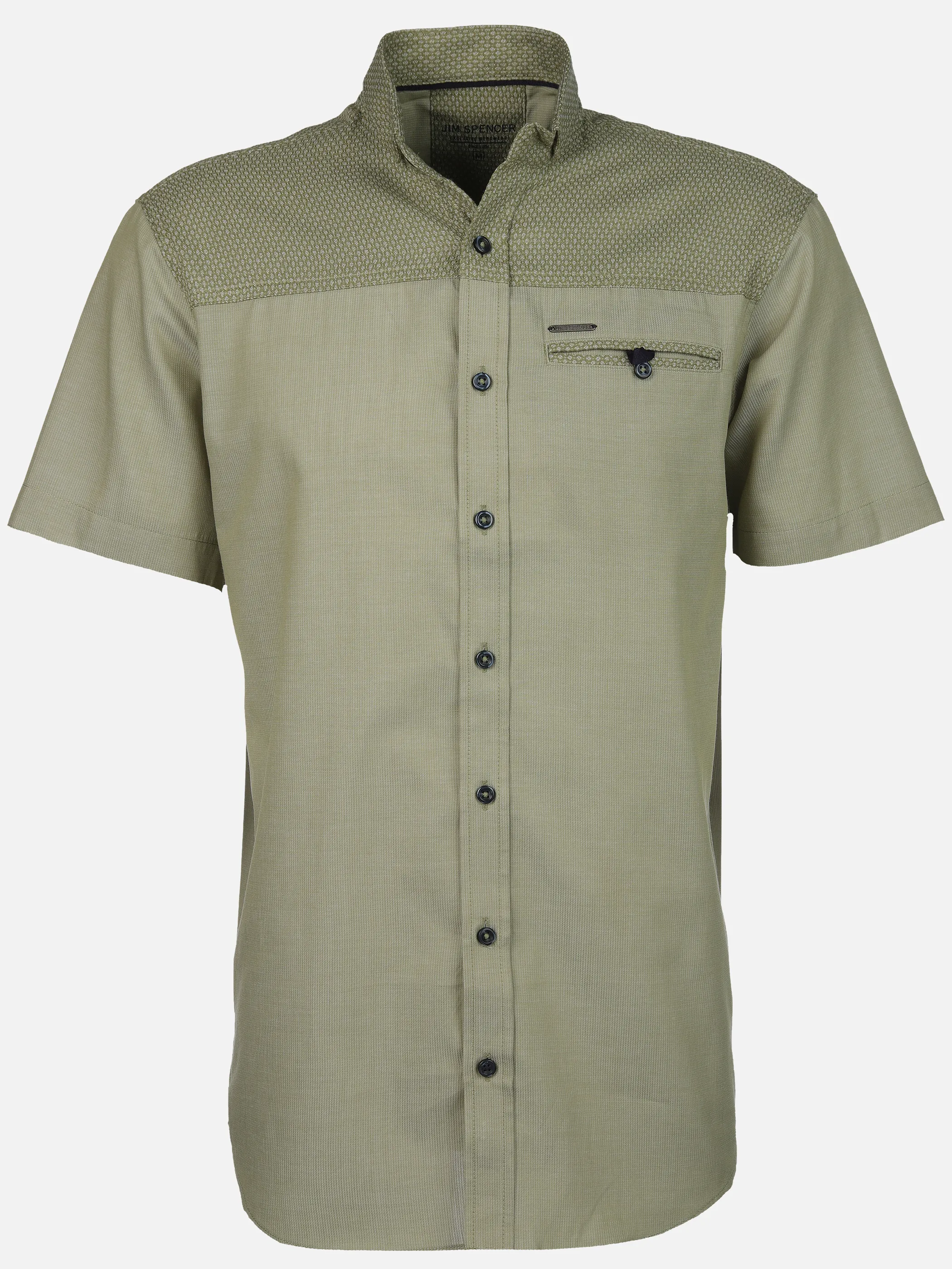 Jim Spencer He. Freizeithemd 1/2 Arm cut+sewn Oliv 905125 OLIVE 1