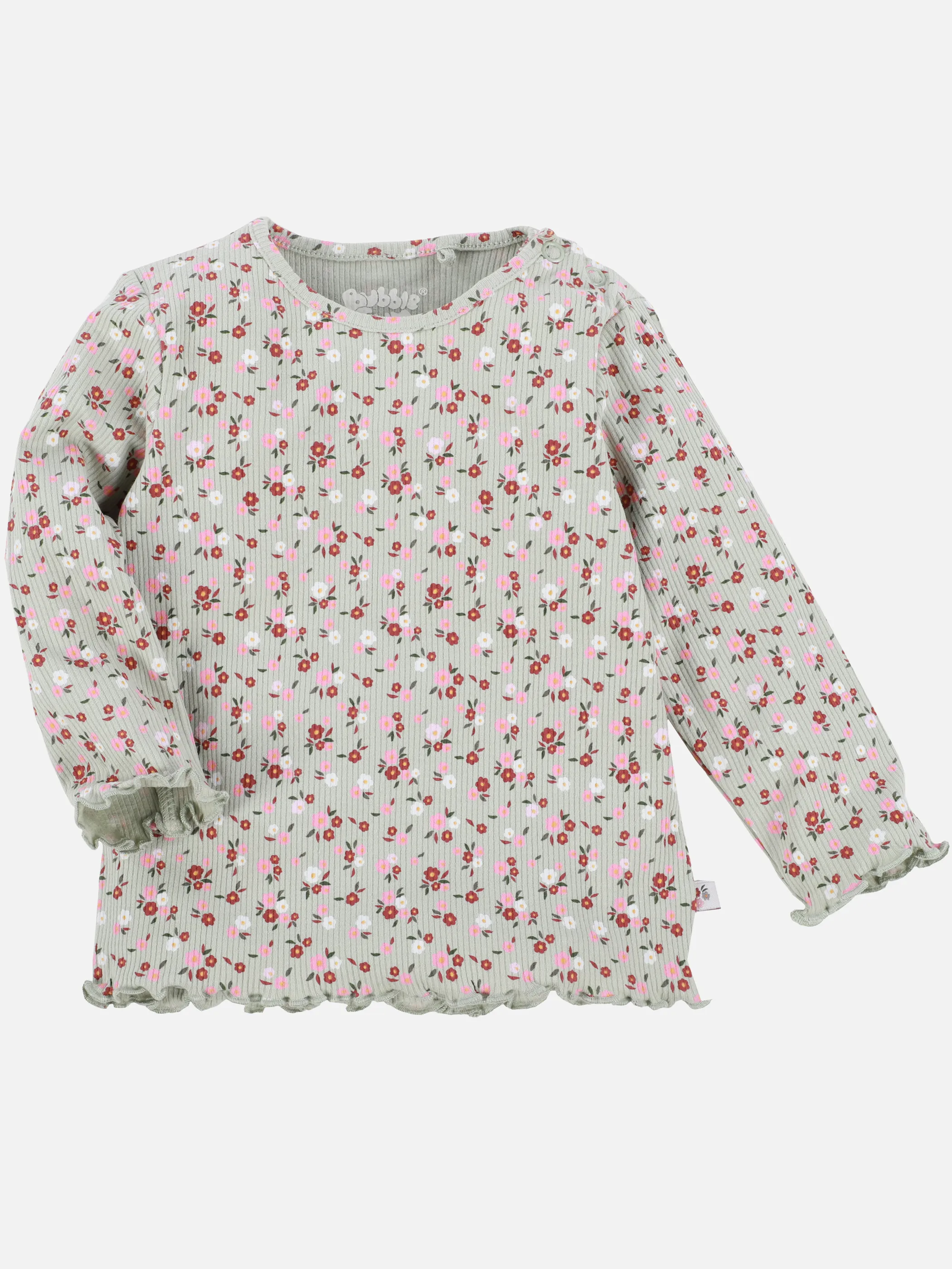 Bubble Gum BM Longsleeve mit Blumen AOP in grün Grau 899441 GRÜN 1