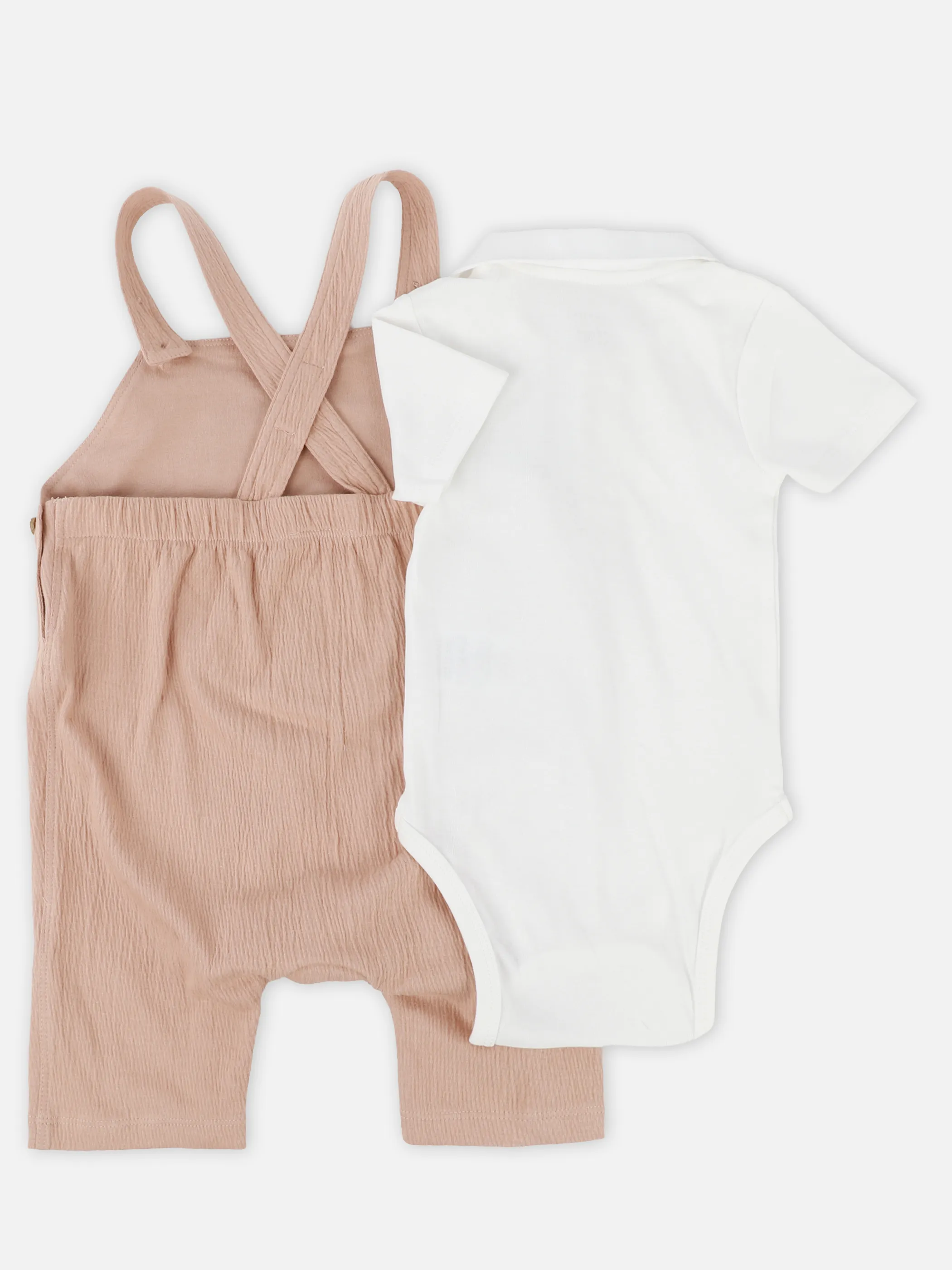 Bubble Gum BJ Zweiteiler braun/weiß Latzhose+Shirt Braun 930343 HELLBRAUN 2