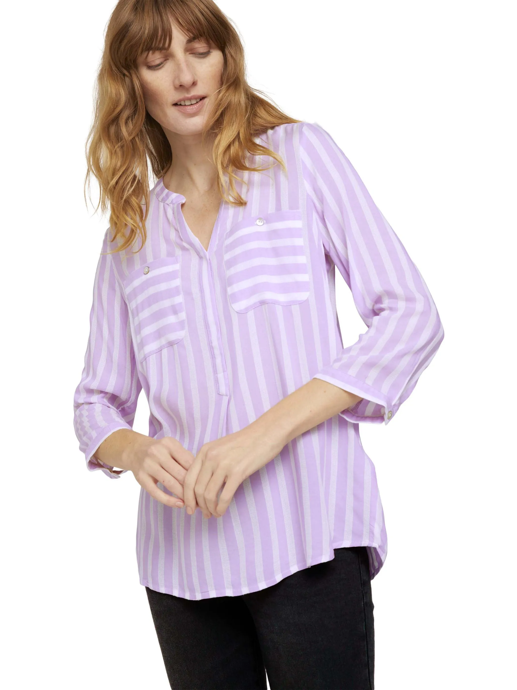 Tom Tailor 1016190 blouse striped Lila 849385 27215