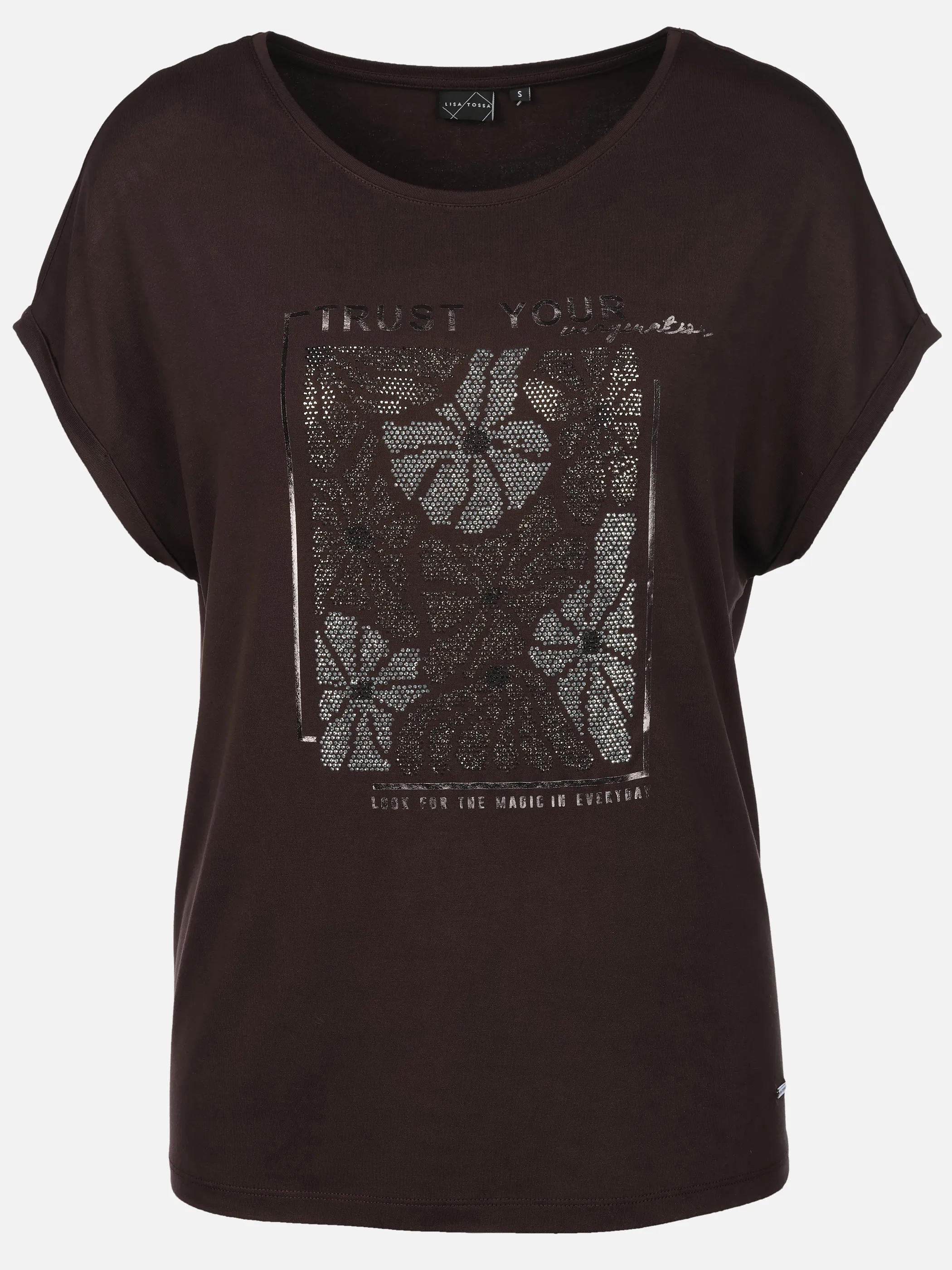 Lisa Tossa Da. T-Shirt m.Straßapplikation Braun 930529 CHOCOLATE 1