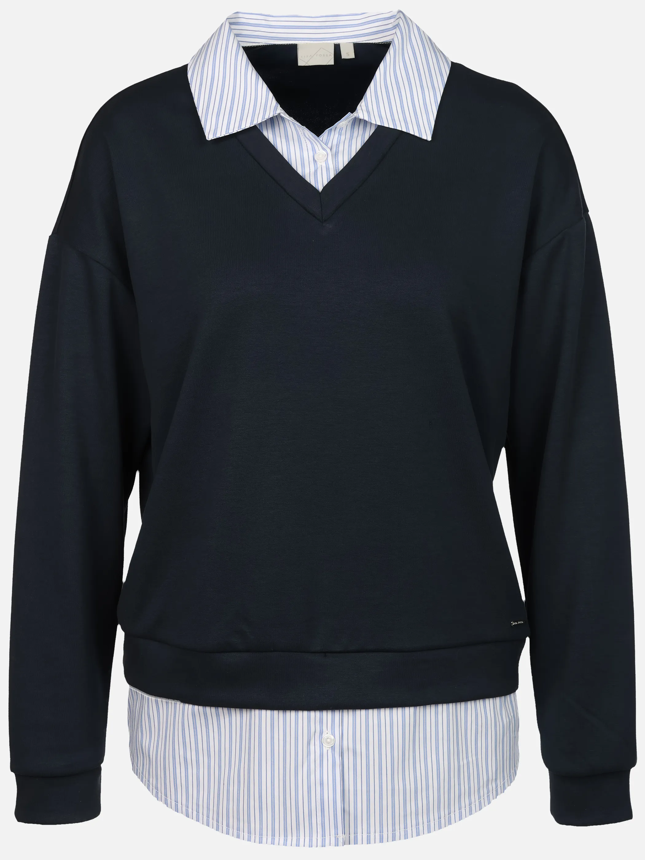 Lisa Tossa Da-Sweatshirt m. Bluseneinsatz Marine 933097 SAPHIRE 1
