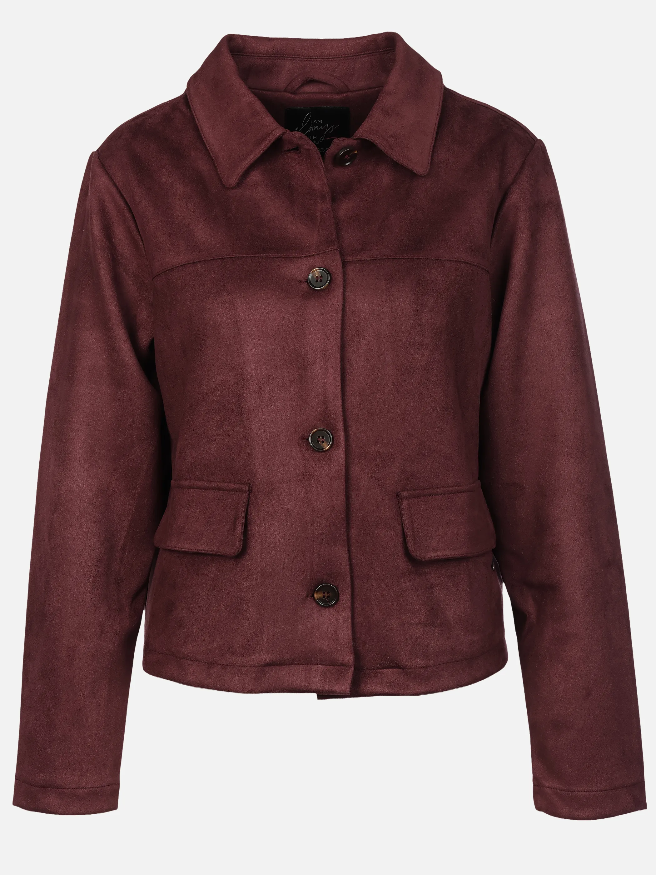 Lisa Tossa Da.Cardigan in Veloursleder Op Rot 929600 BURGUND 1